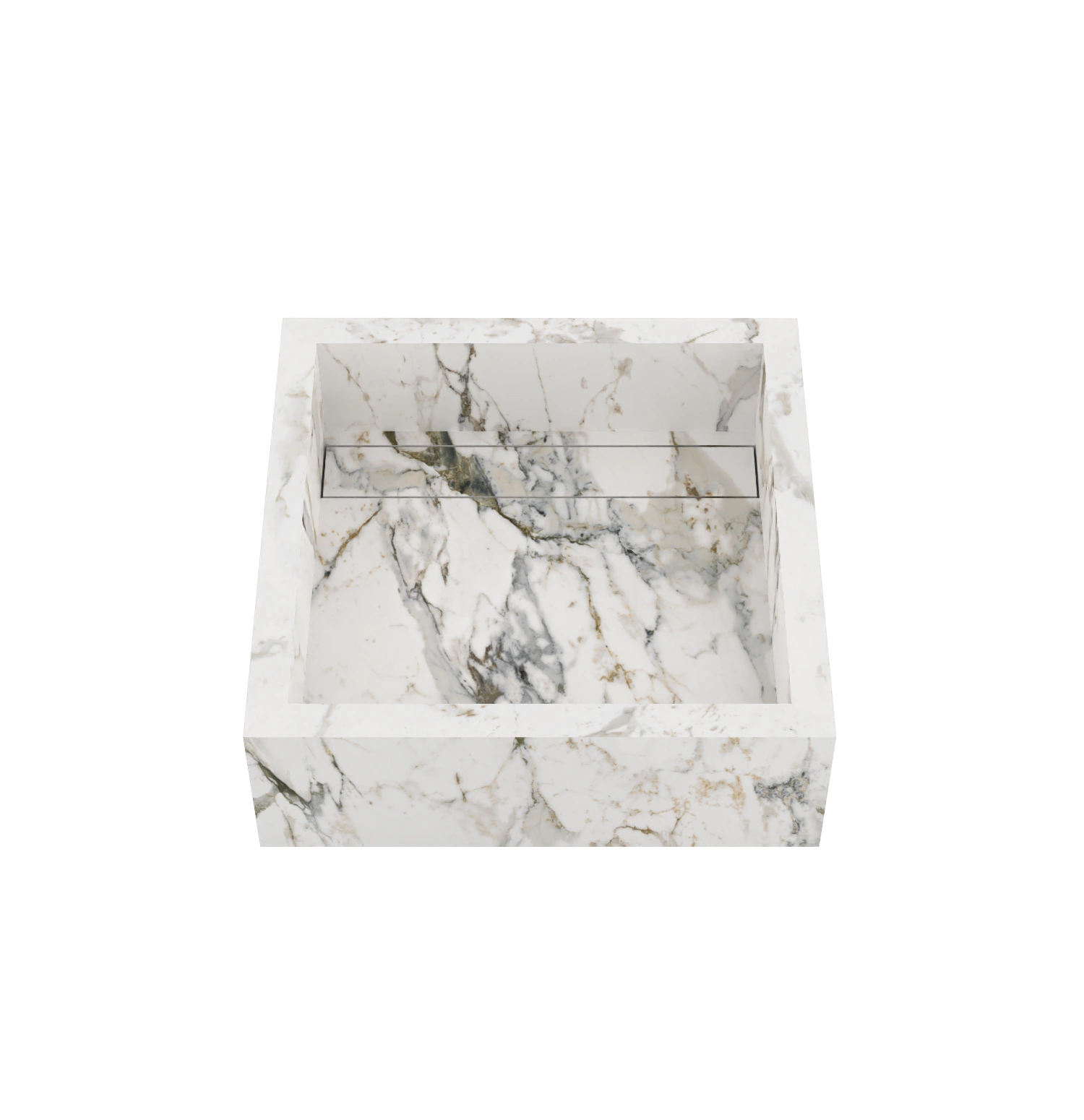 Xeraloox Aria 40 luxe keramische wastafel op maat gemaakt in Calacatta Capraia marmerlook - afbeelding 2