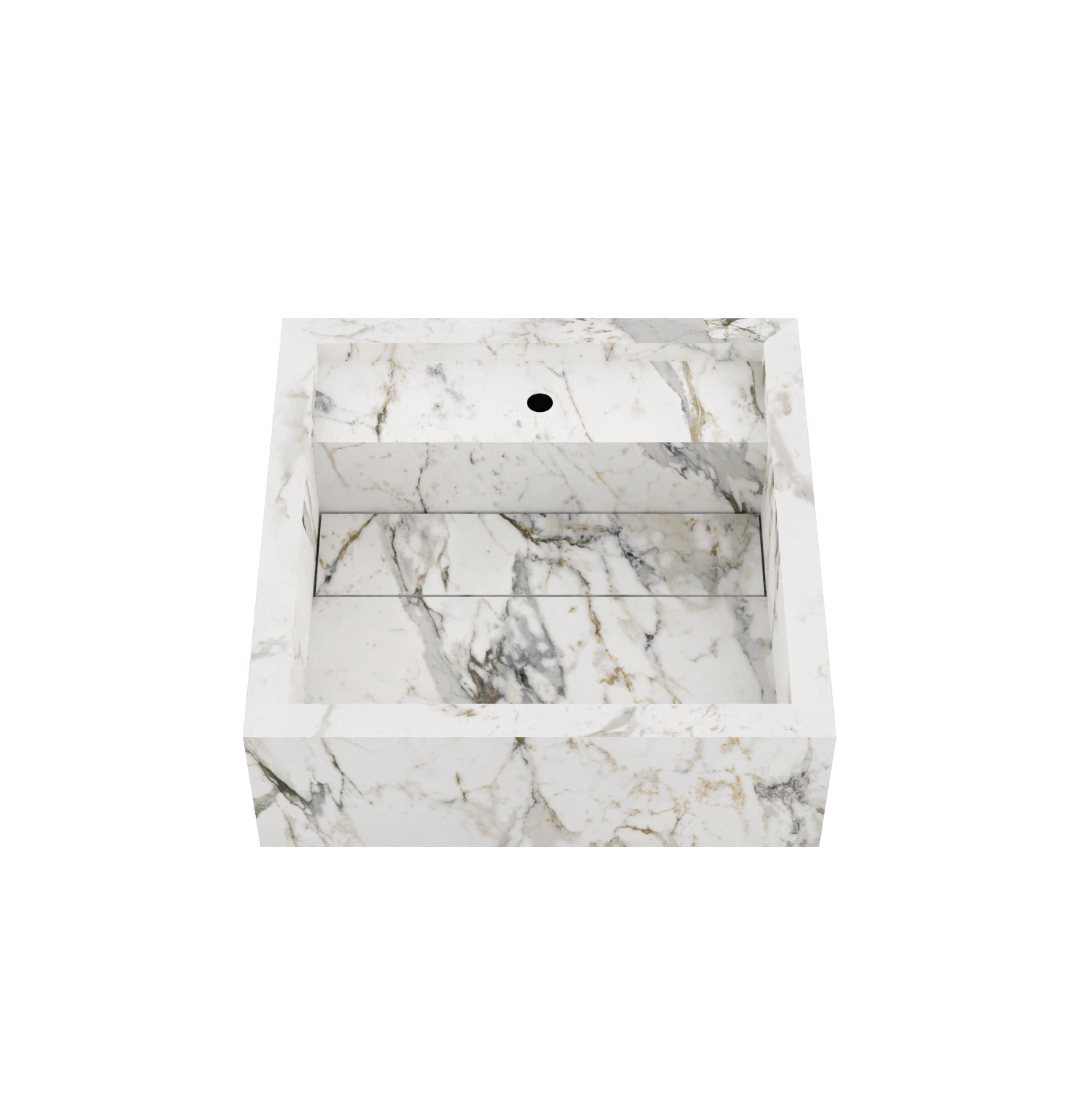 Xeraloox Aria 40 luxe keramische wastafel op maat gemaakt in Calacatta Capraia marmerlook - afbeelding 3