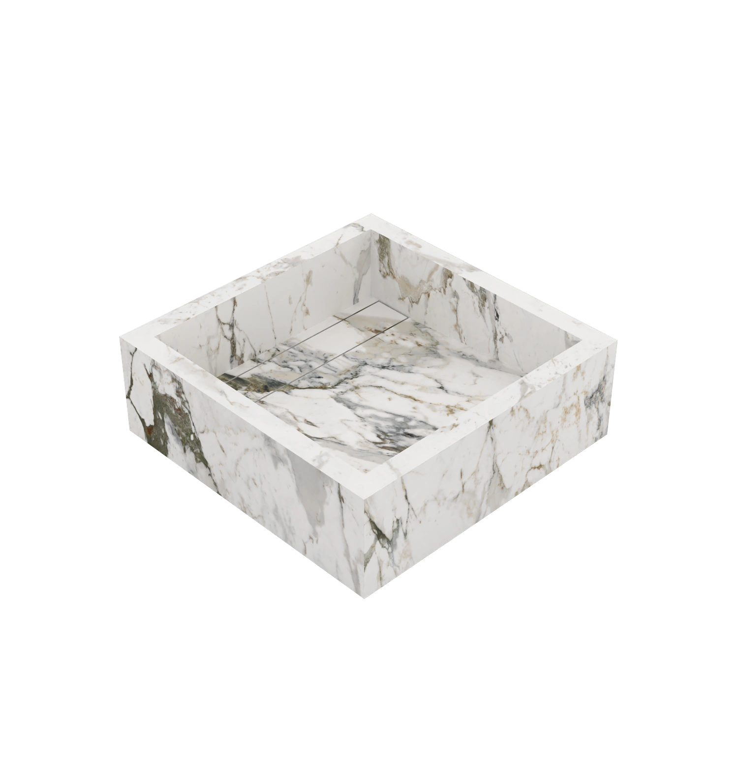 Xeraloox Aria 40 luxe keramische wastafel op maat gemaakt in Calacatta Capraia marmerlook - afbeelding 4