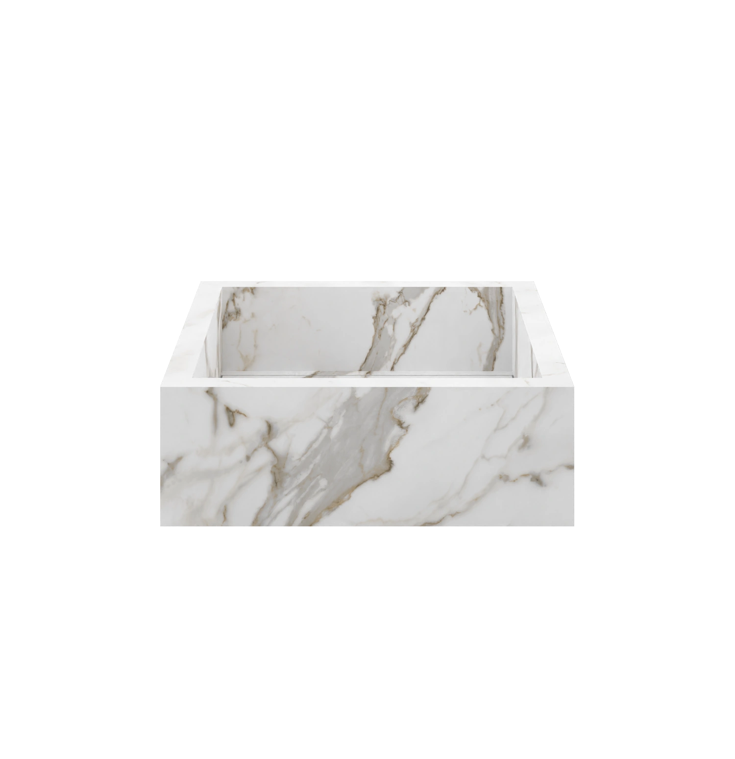 Xeraloox Aria 40 luxe keramische wastafel op maat gemaakt in Calacatta Classic marmerlook - afbeelding 1