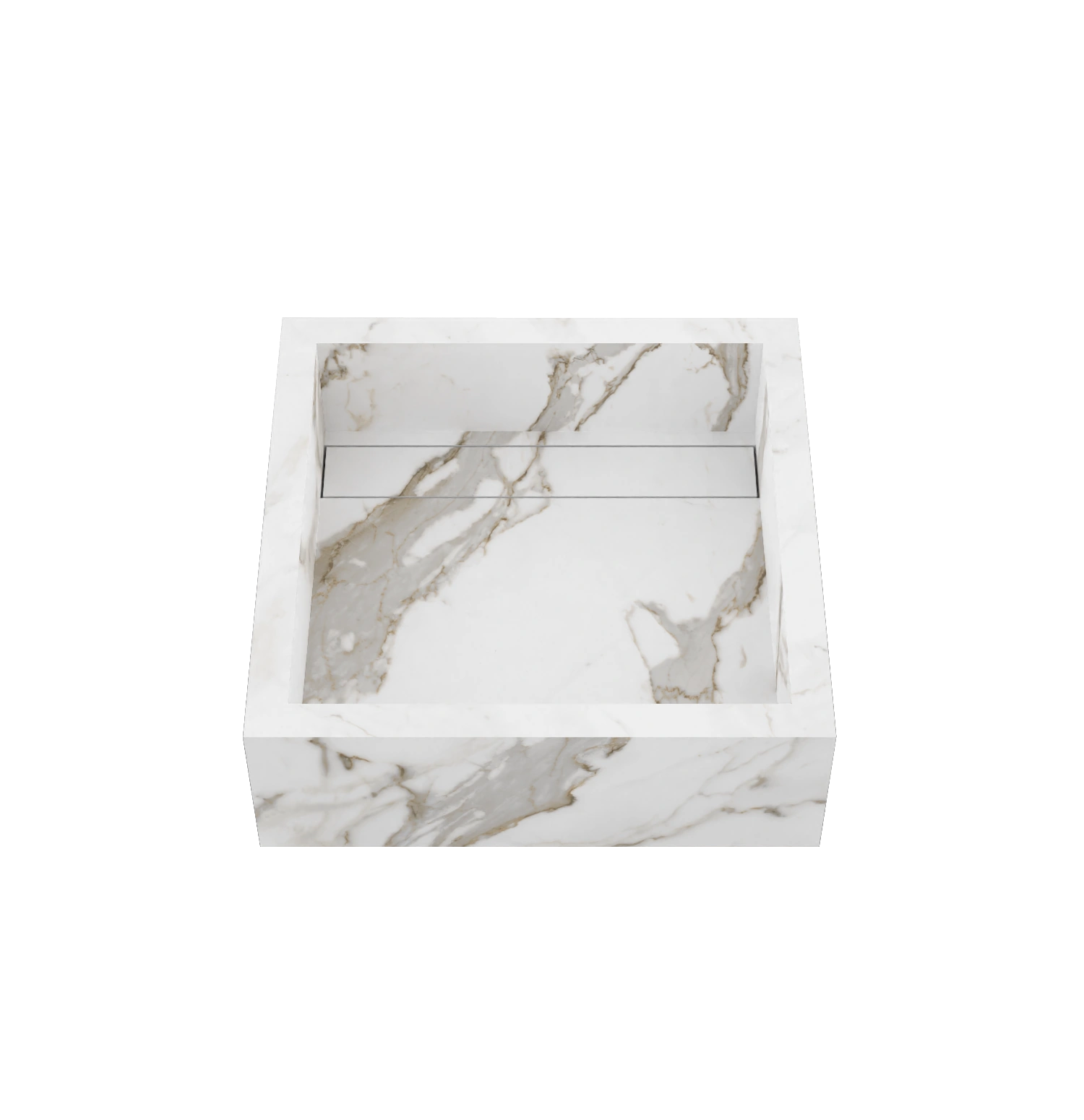 Xeraloox Aria 40 luxe keramische wastafel op maat gemaakt in Calacatta Classic marmerlook - afbeelding 2