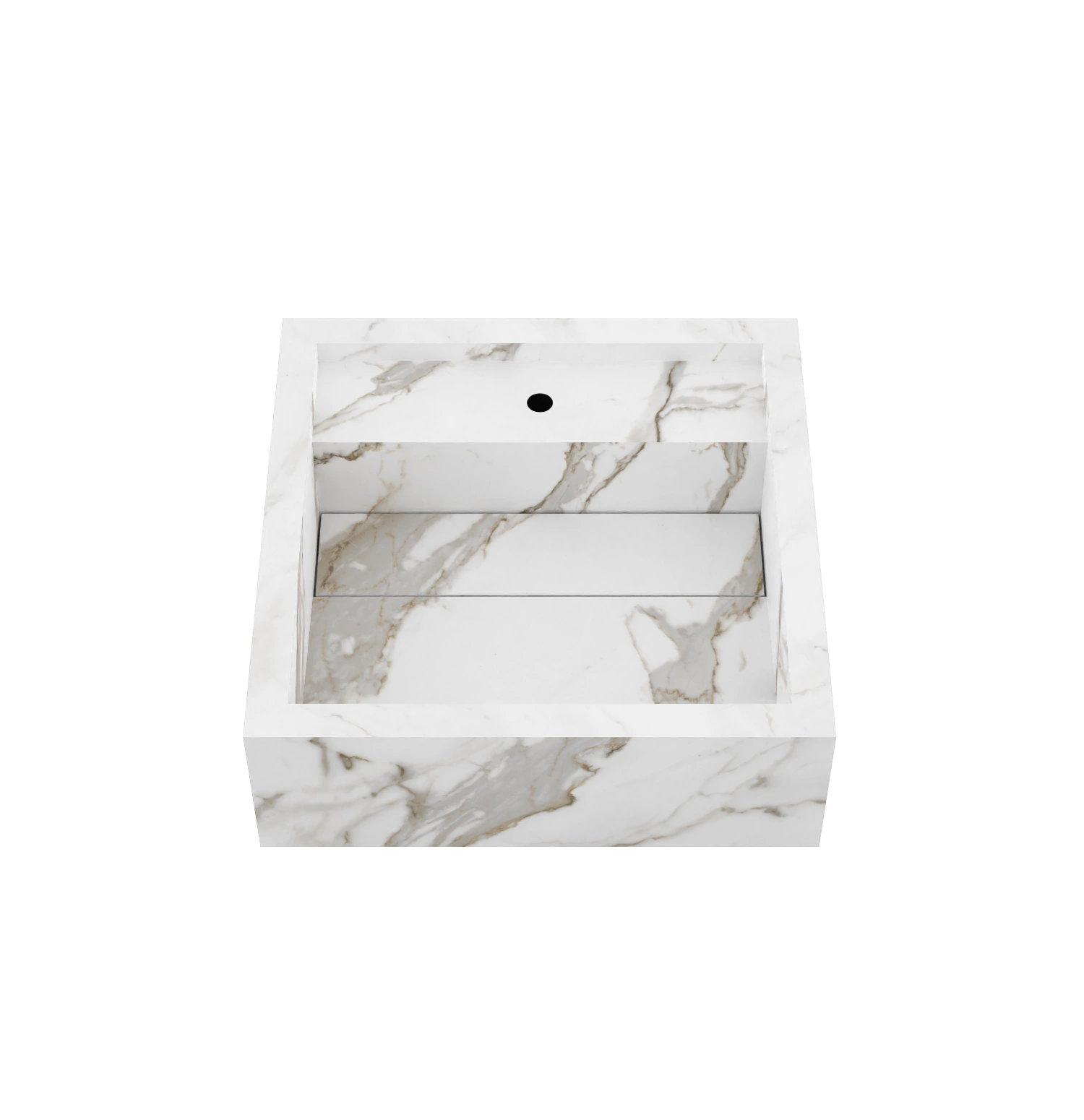 Xeraloox Aria 40 luxe keramische wastafel op maat gemaakt in Calacatta Classic marmerlook - afbeelding 3