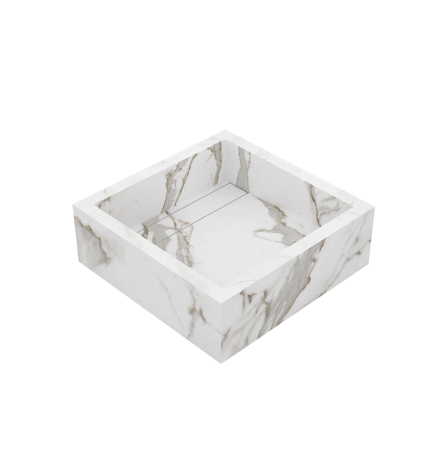 Xeraloox Aria 40 luxe keramische wastafel op maat gemaakt in Calacatta Classic marmerlook - afbeelding 4