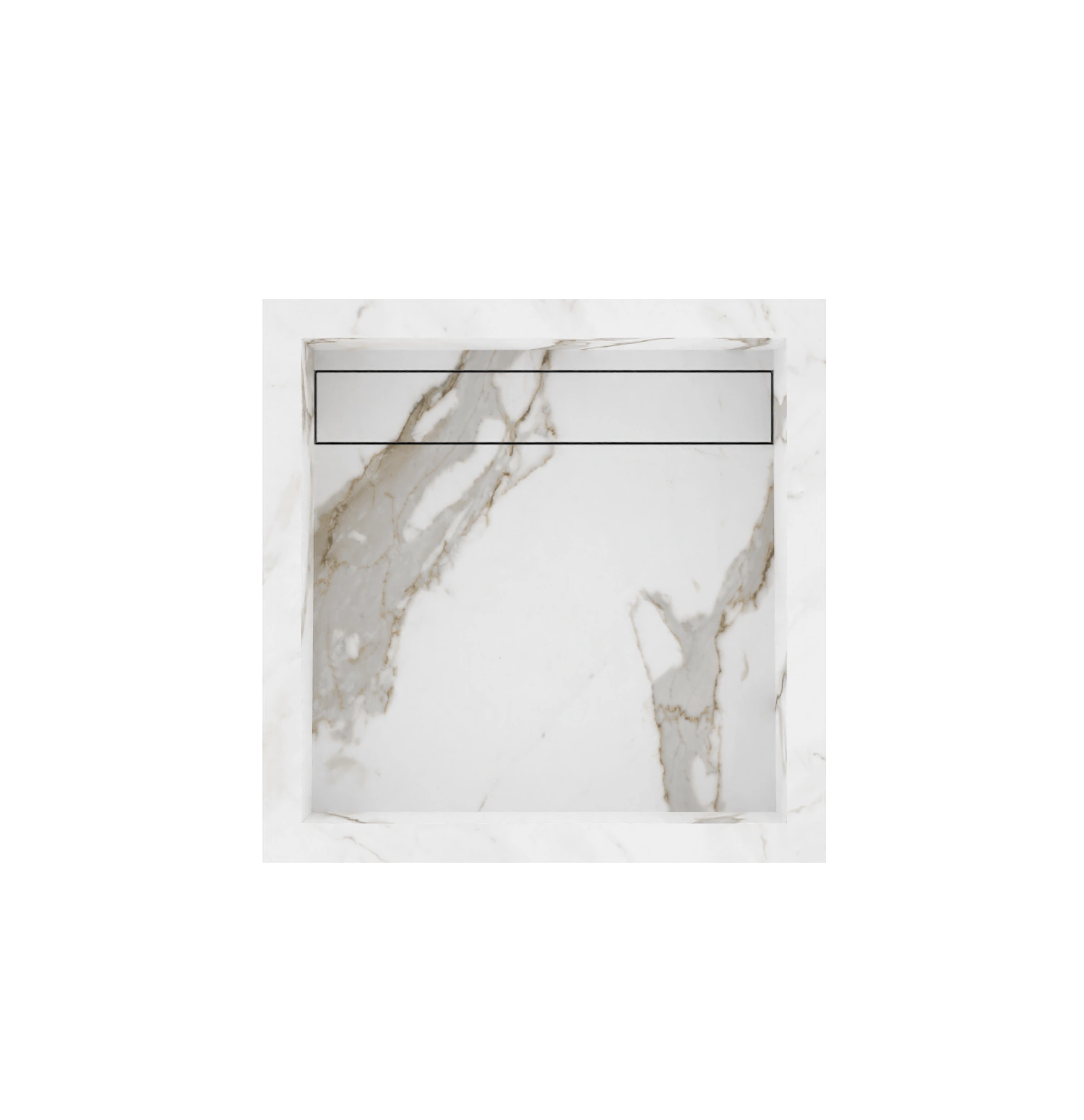 Xeraloox Aria 40 luxe keramische wastafel op maat gemaakt in Calacatta Classic marmerlook - afbeelding 5