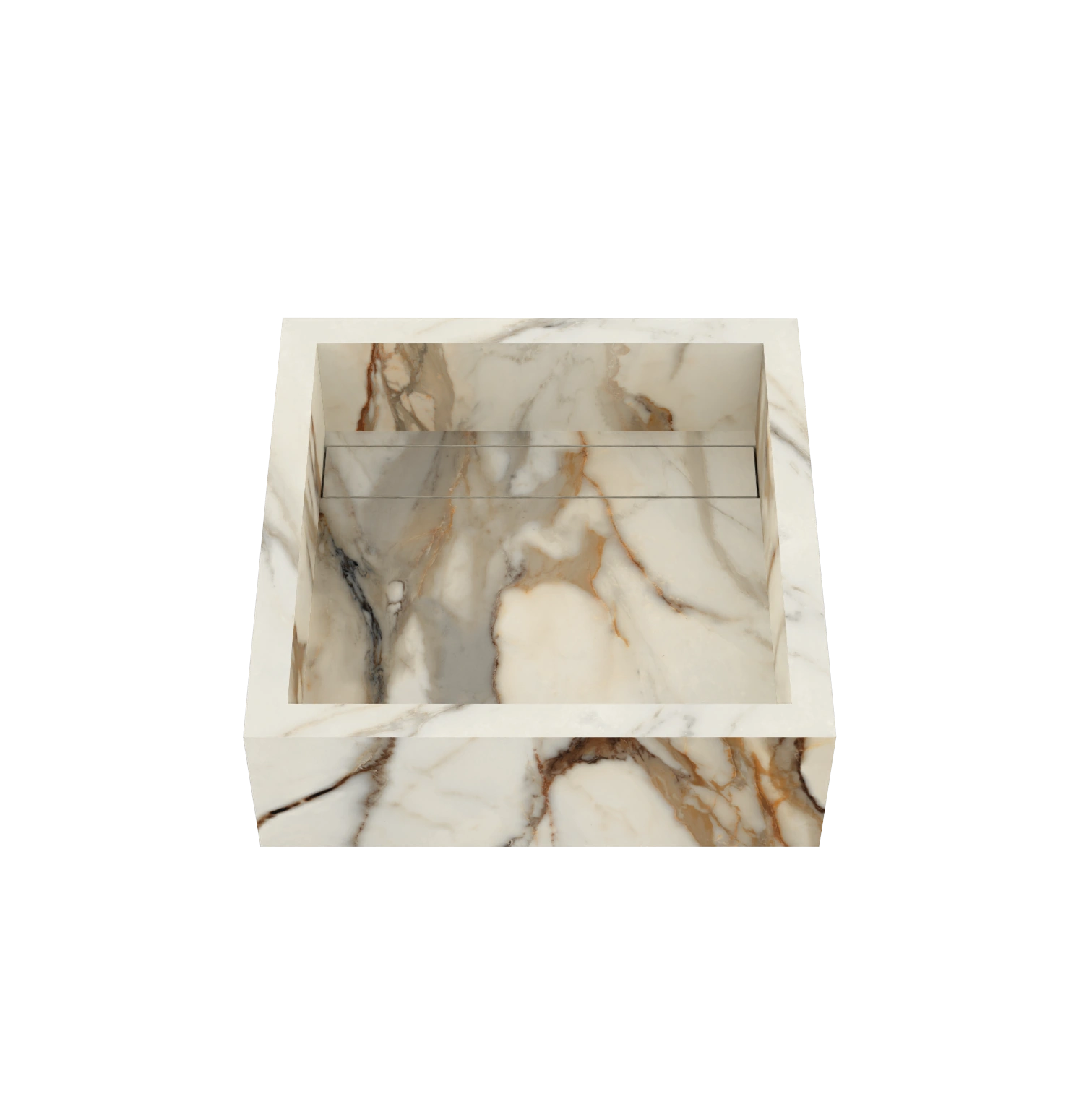 Xeraloox Aria 40 luxe keramische wastafel op maat gemaakt in Calacatta Rustic marmerlook - afbeelding 2