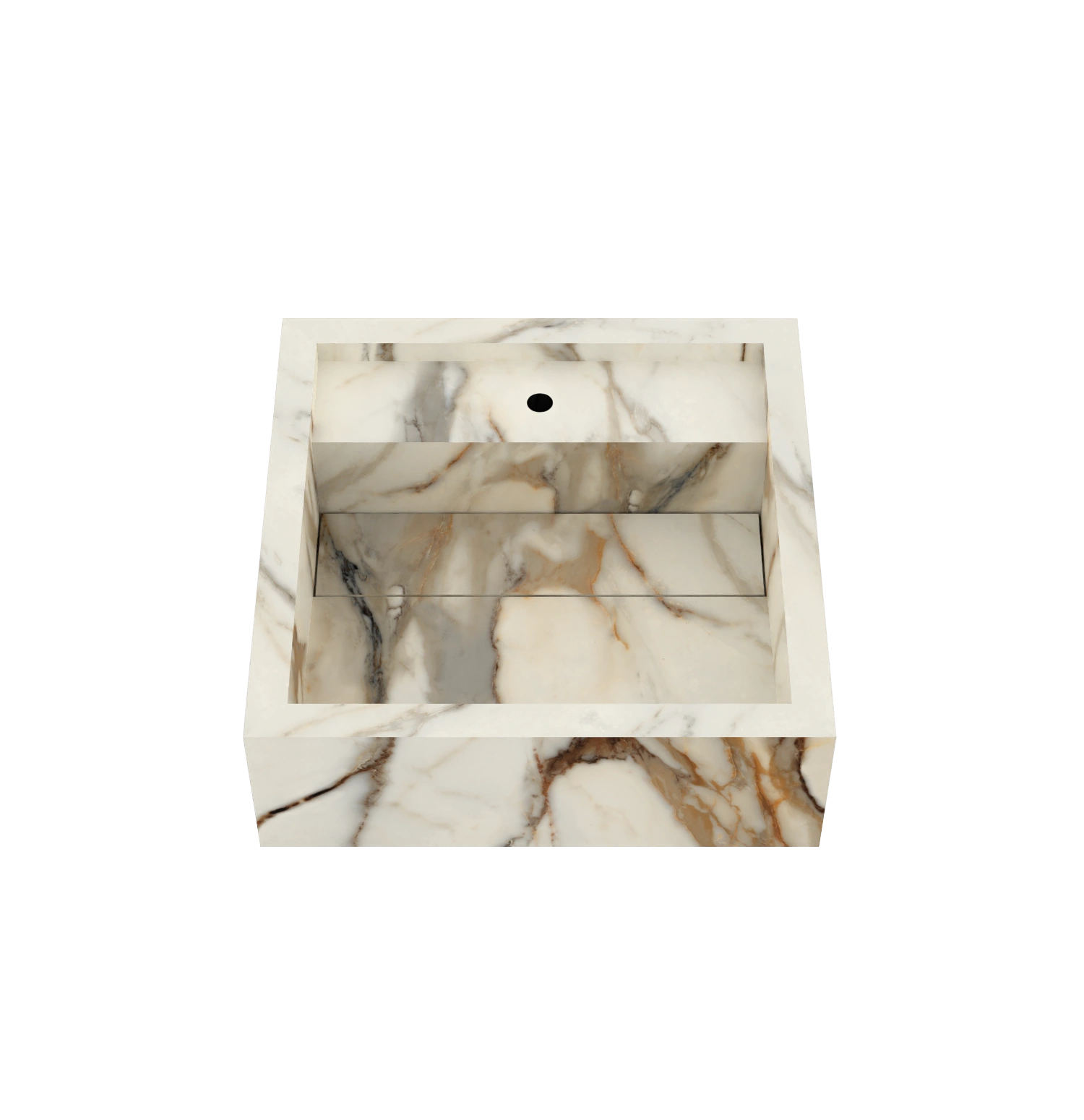 Xeraloox Aria 40 luxe keramische wastafel op maat gemaakt in Calacatta Rustic marmerlook - afbeelding 3