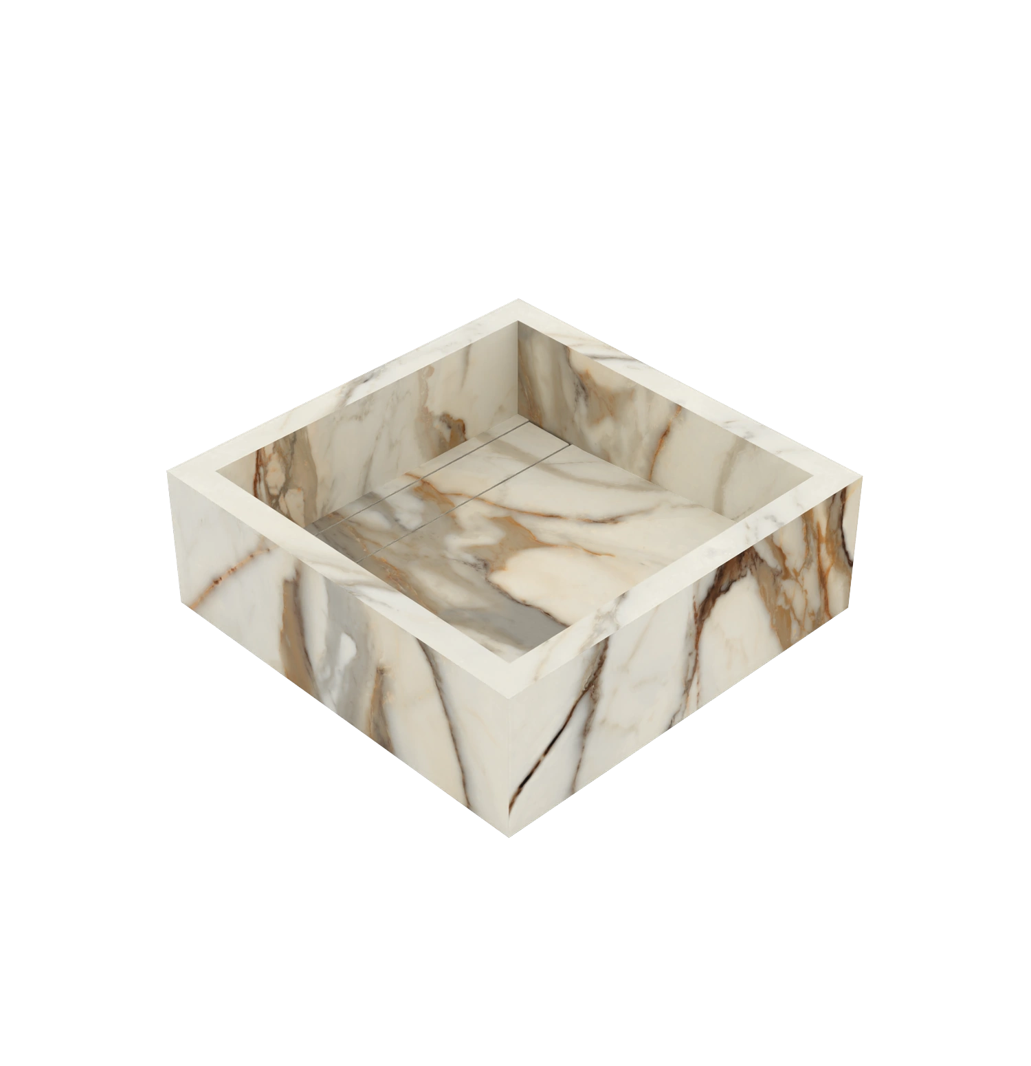 Xeraloox Aria 40 luxe keramische wastafel op maat gemaakt in Calacatta Rustic marmerlook - afbeelding 4