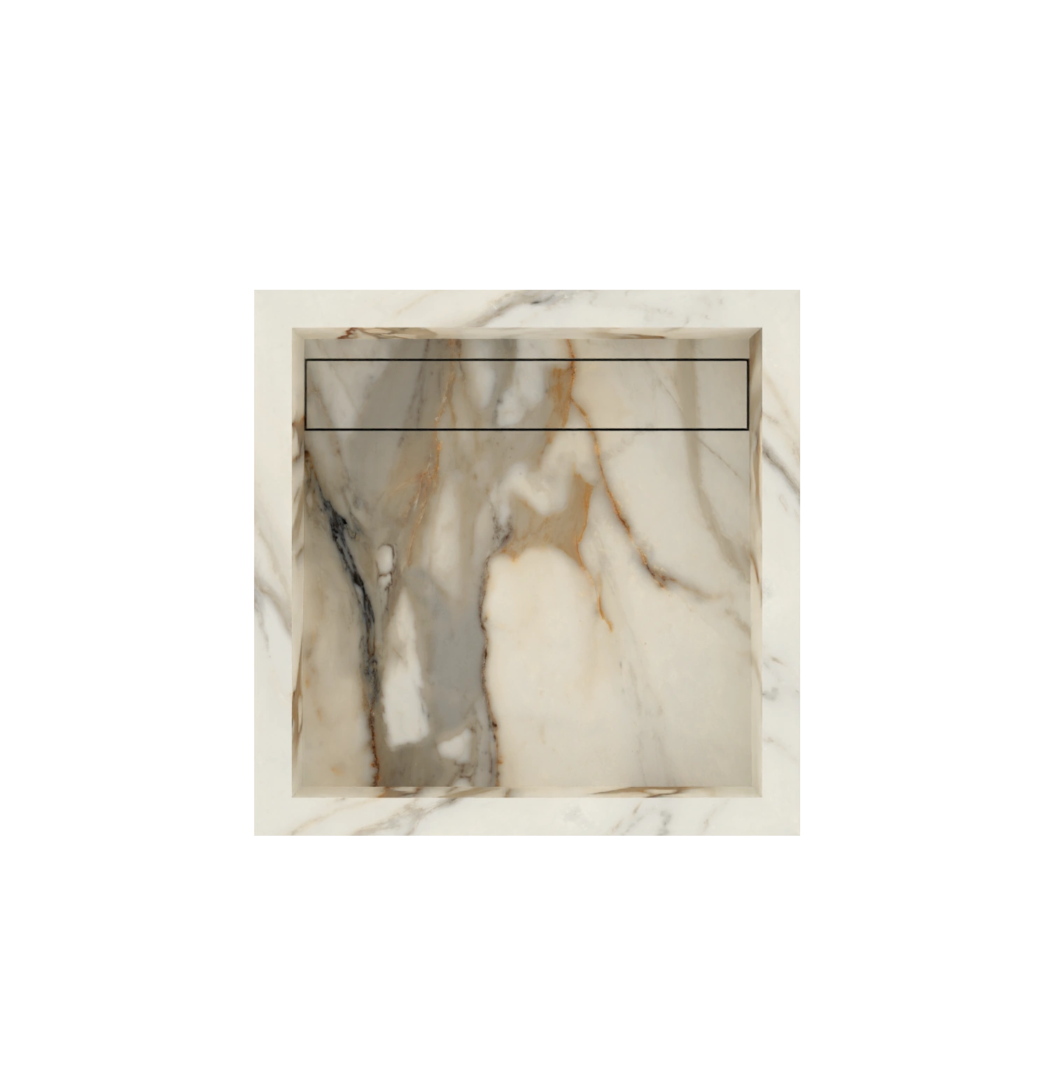 Xeraloox Aria 40 luxe keramische wastafel op maat gemaakt in Calacatta Rustic marmerlook - afbeelding 5