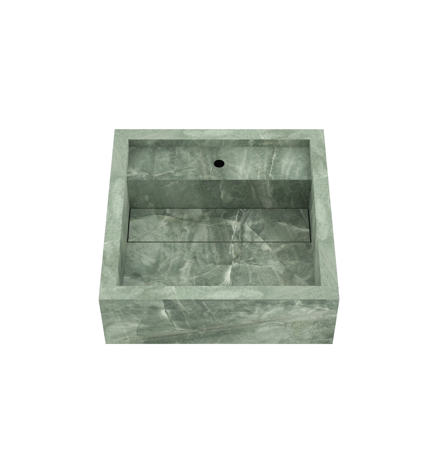 Xeraloox Aria 40 luxe keramische wastafel op maat gemaakt in Emerald Green marmerlook - afbeelding 3