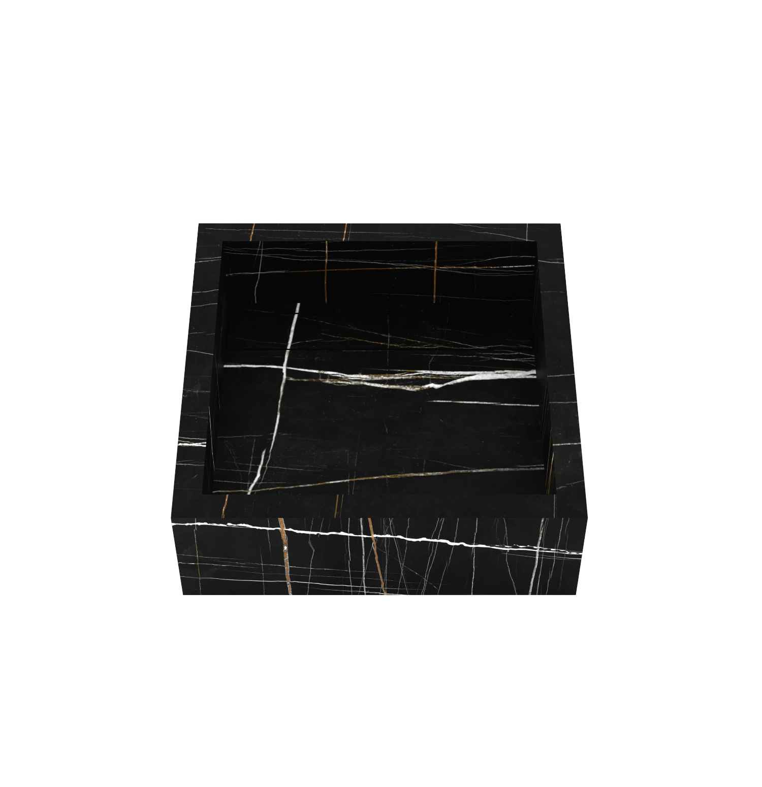 Xeraloox Aria 40 luxe keramische wastafel op maat gemaakt in Noir Dune marmerlook - afbeelding 2