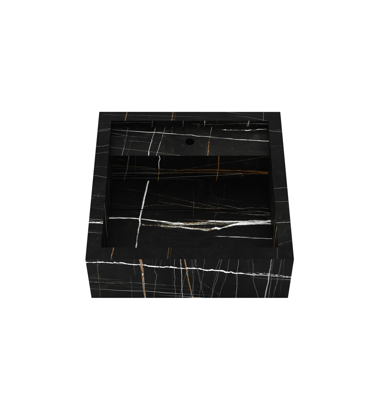 Xeraloox Aria 40 luxe keramische wastafel op maat gemaakt in Noir Dune marmerlook - afbeelding 3