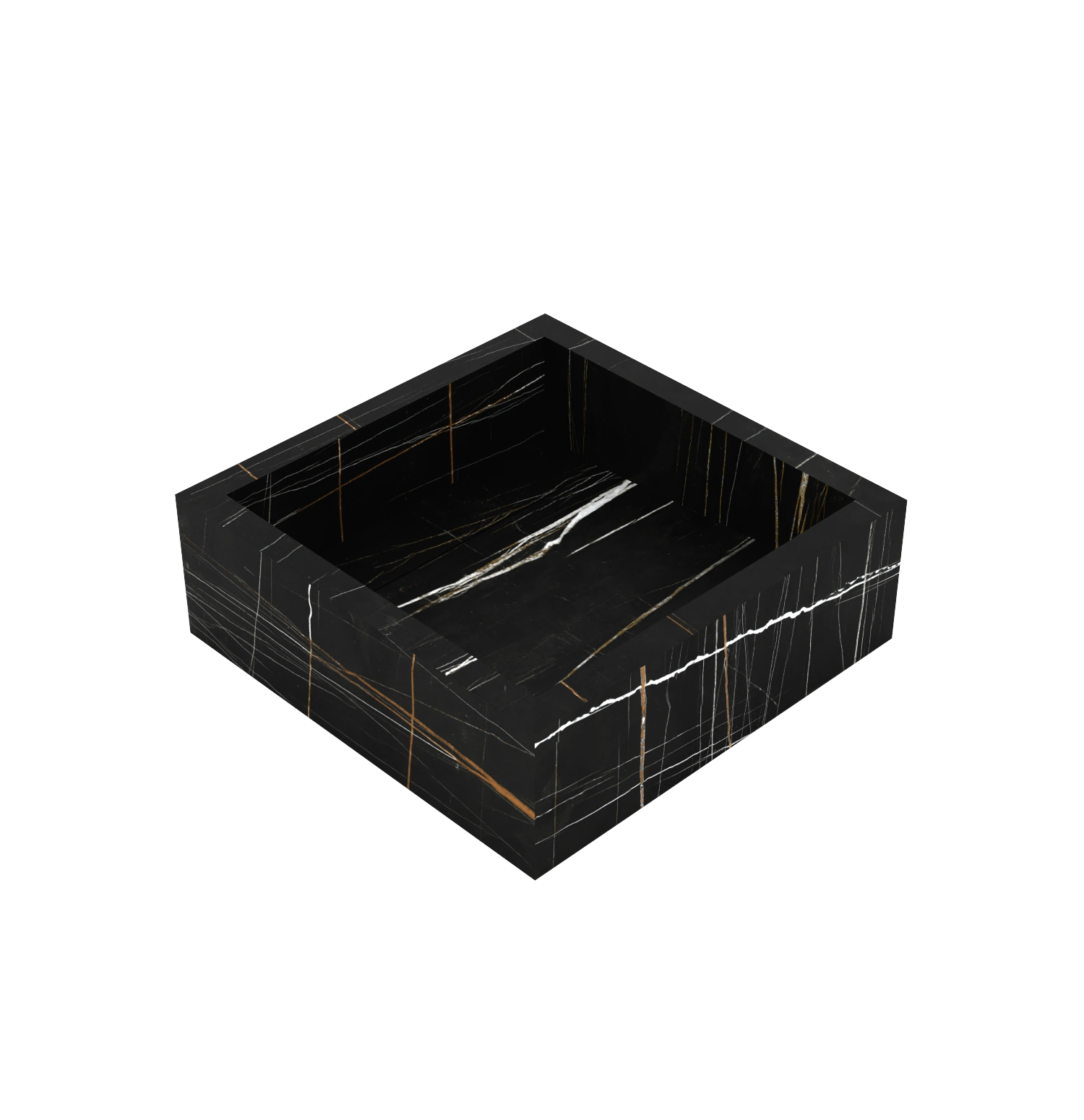 Xeraloox Aria 40 luxe keramische wastafel op maat gemaakt in Noir Dune marmerlook - afbeelding 4