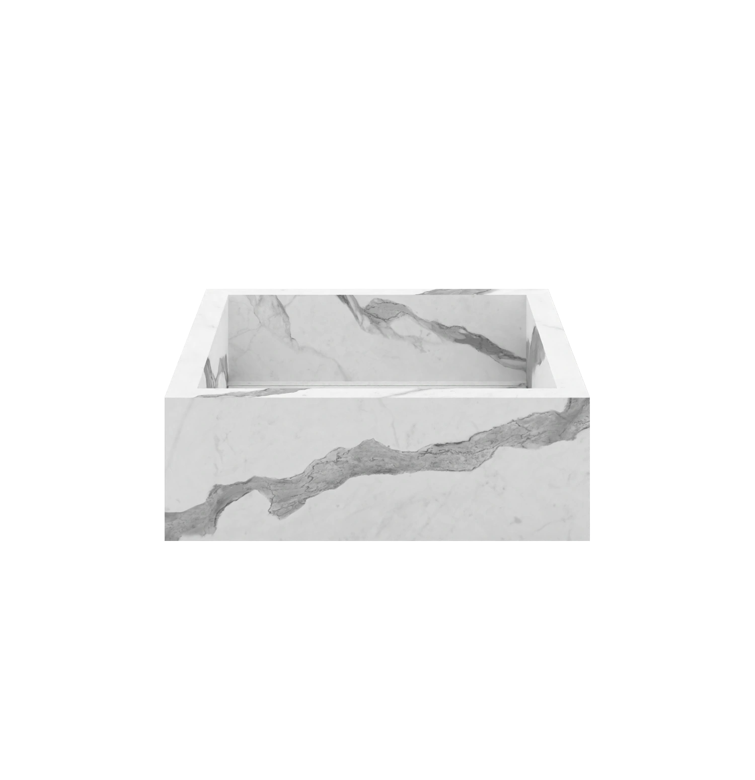 Xeraloox Aria 40 luxe keramische wastafel op maat gemaakt in Statuario Classic marmerlook - afbeelding 1