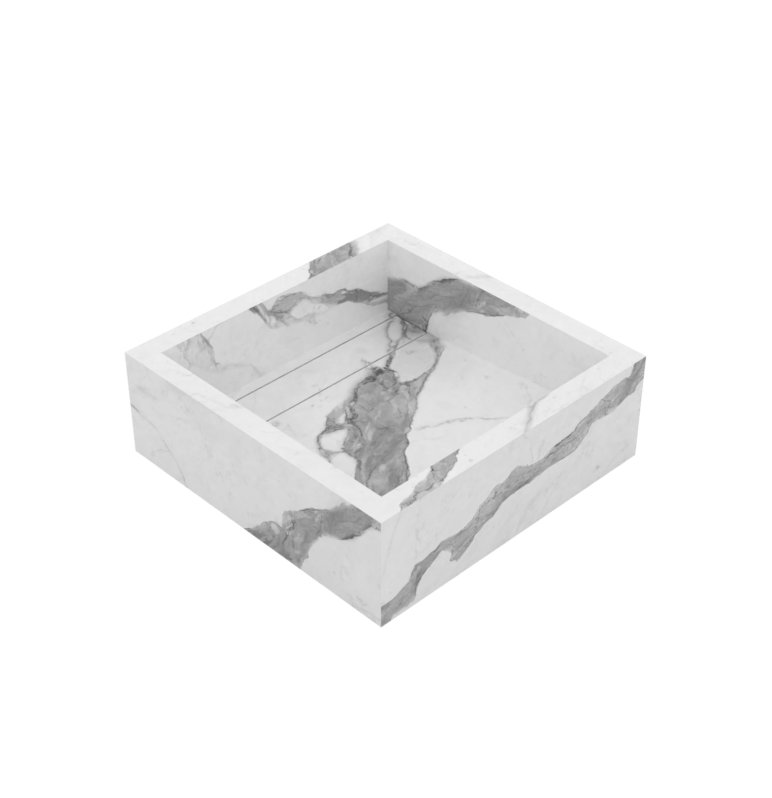 Xeraloox Aria 40 luxe keramische wastafel op maat gemaakt in Statuario Classic marmerlook - afbeelding 4