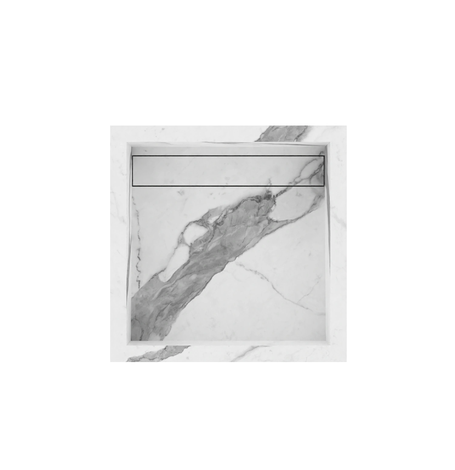 Xeraloox Aria 40 luxe keramische wastafel op maat gemaakt in Statuario Classic marmerlook - afbeelding 5