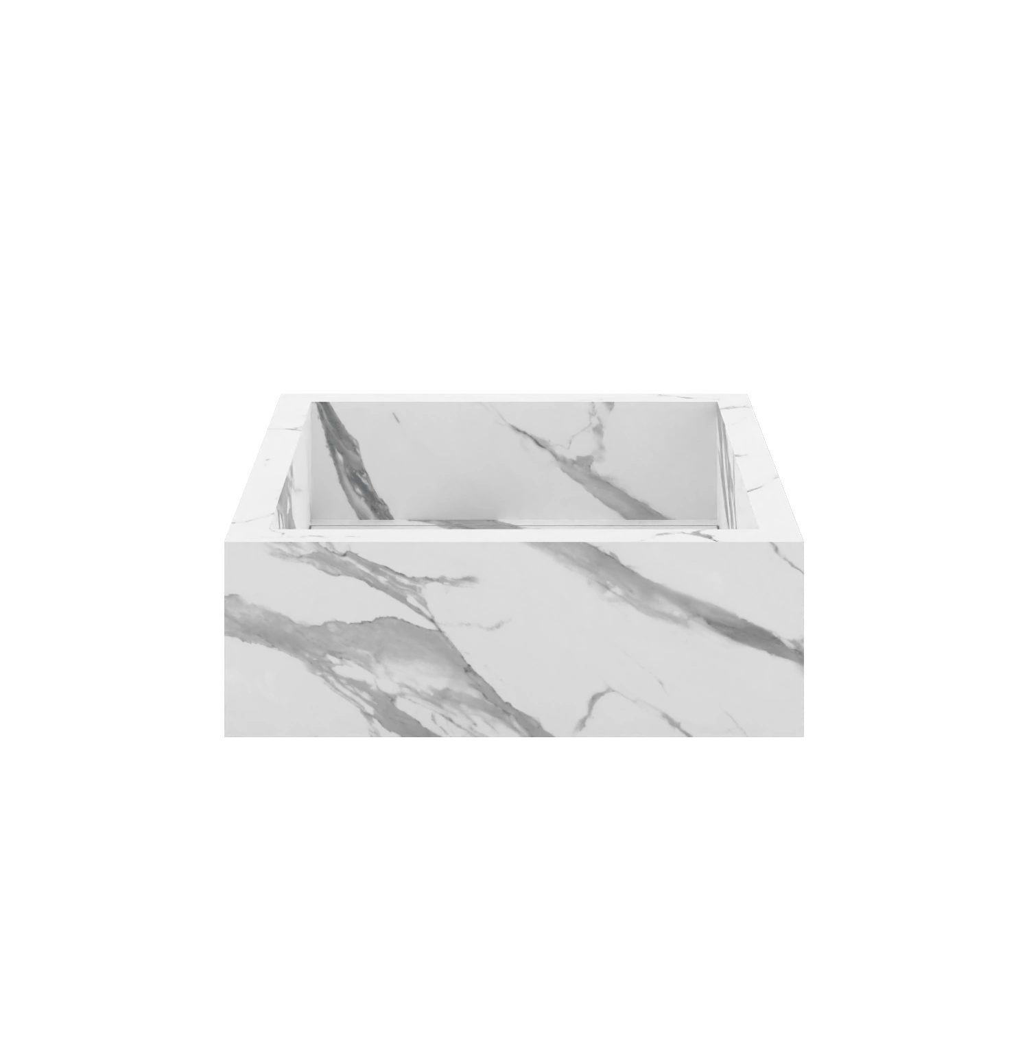 Xeraloox Aria 40 luxe keramische wastafel op maat gemaakt in Statuario Pure marmerlook - afbeelding 1