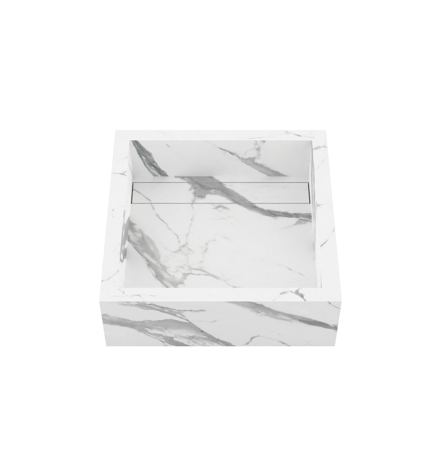 Xeraloox Aria 40 luxe keramische wastafel op maat gemaakt in Statuario Pure marmerlook - afbeelding 2