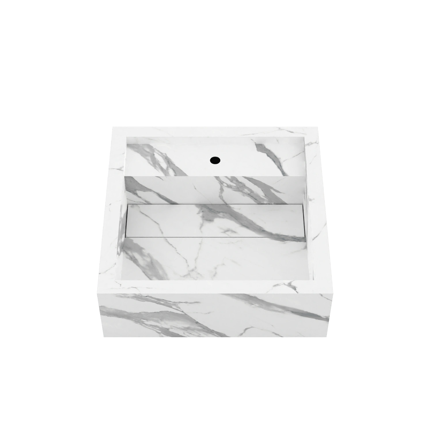 Xeraloox Aria 40 luxe keramische wastafel op maat gemaakt in Statuario Pure marmerlook - afbeelding 3