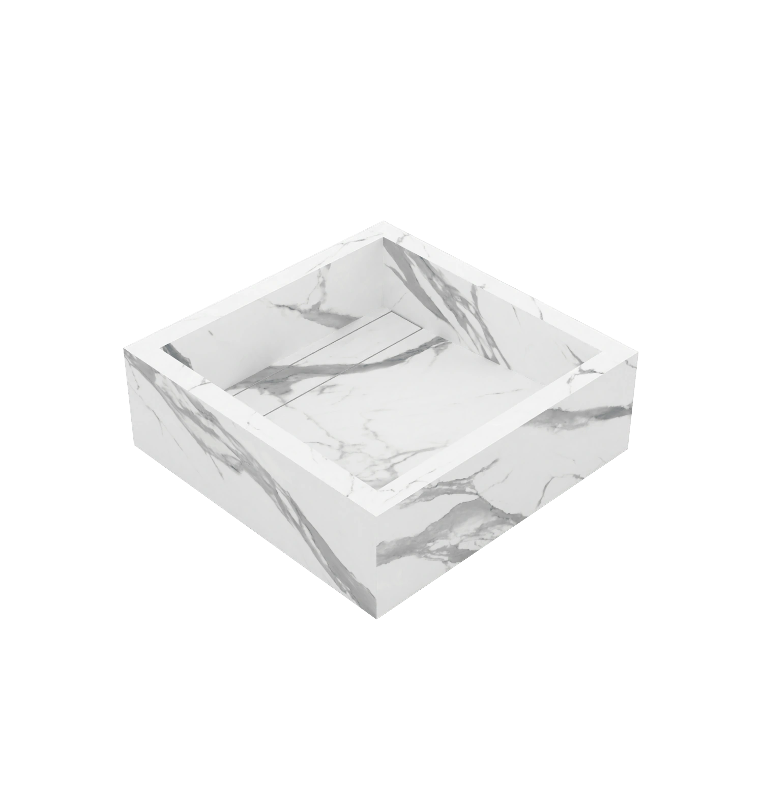 Xeraloox Aria 40 luxe keramische wastafel op maat gemaakt in Statuario Pure marmerlook - afbeelding 4