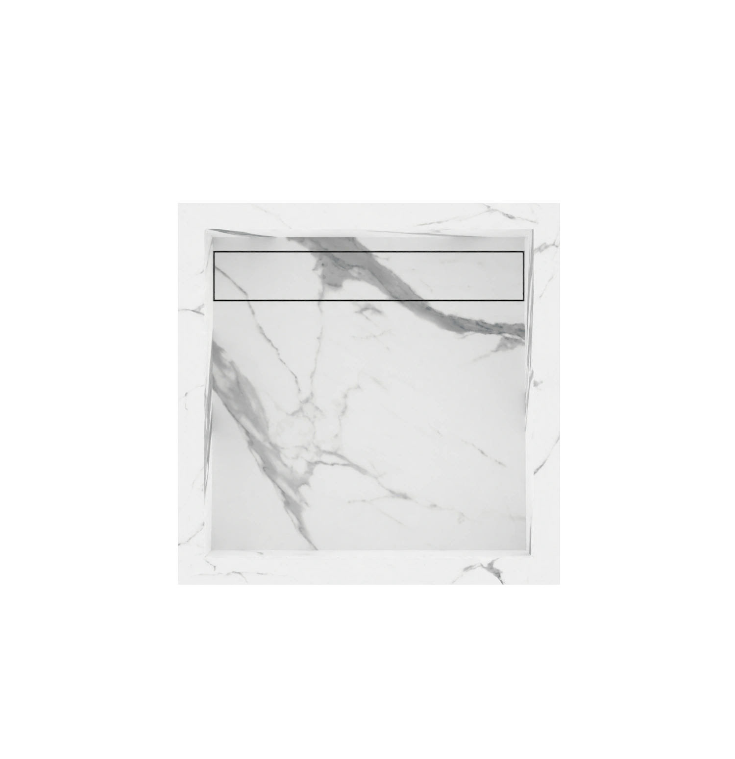 Xeraloox Aria 40 luxe keramische wastafel op maat gemaakt in Statuario Pure marmerlook - afbeelding 5