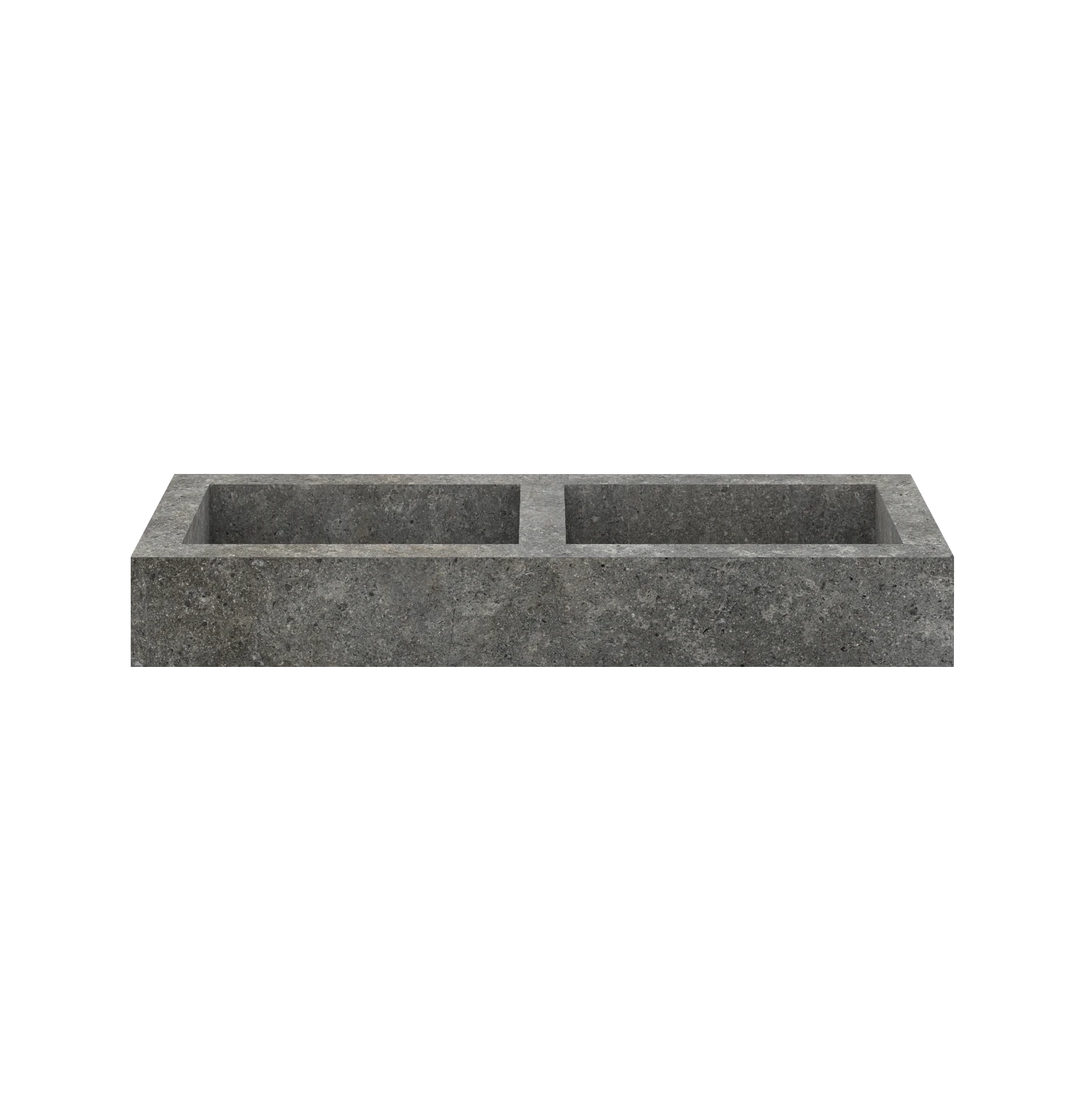 Xeraloox Duo Eterna 120 luxe keramische wastafel op maat gemaakt in Anthracite natuursteenlook - afbeelding 1