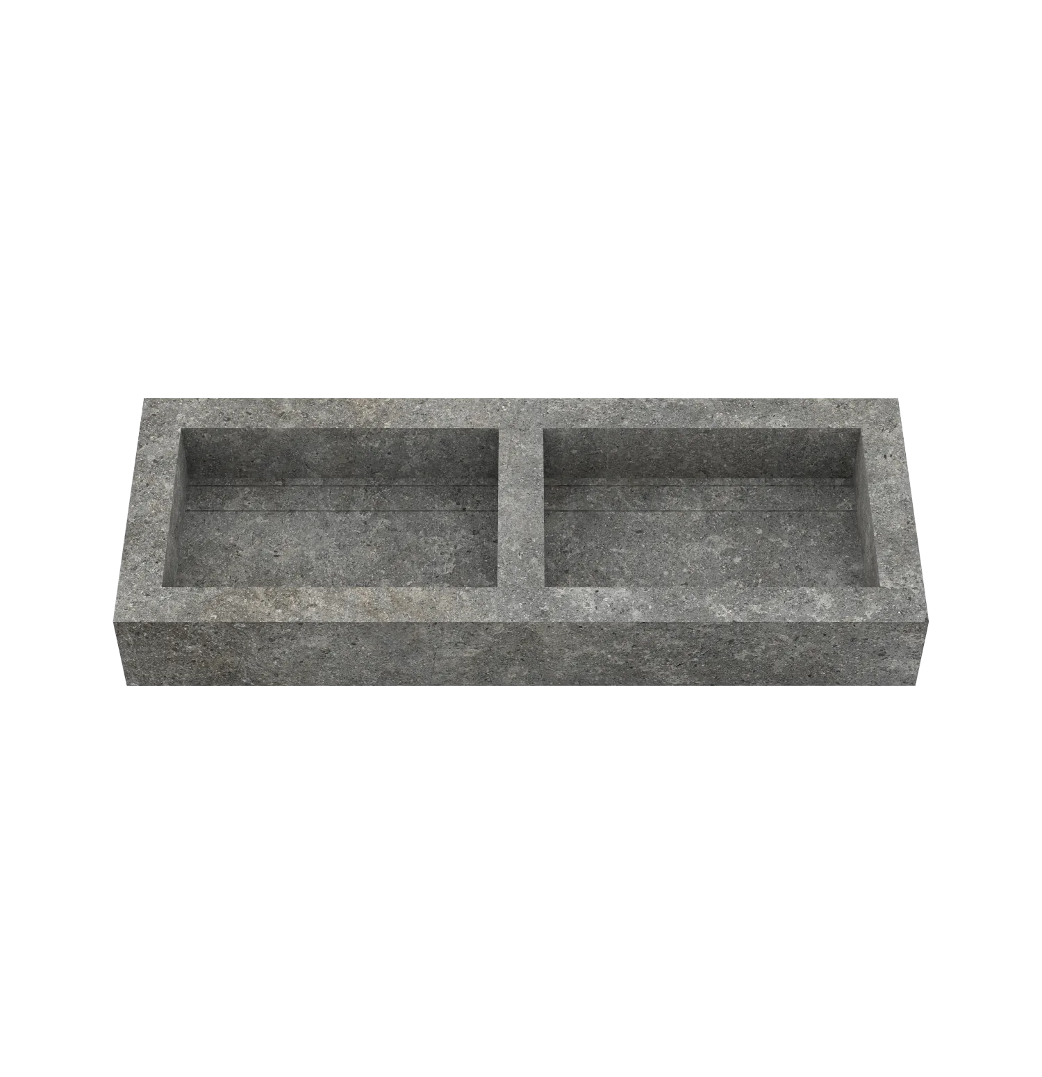 Xeraloox Duo Eterna 120 luxe keramische wastafel op maat gemaakt in Anthracite natuursteenlook - afbeelding 2