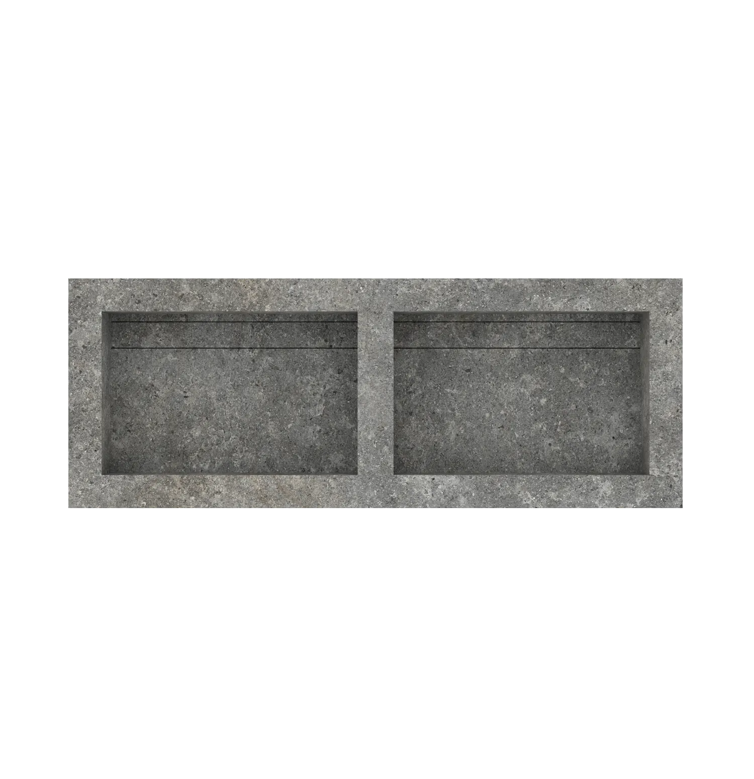 Xeraloox Duo Eterna 120 luxe keramische wastafel op maat gemaakt in Anthracite natuursteenlook - afbeelding 4