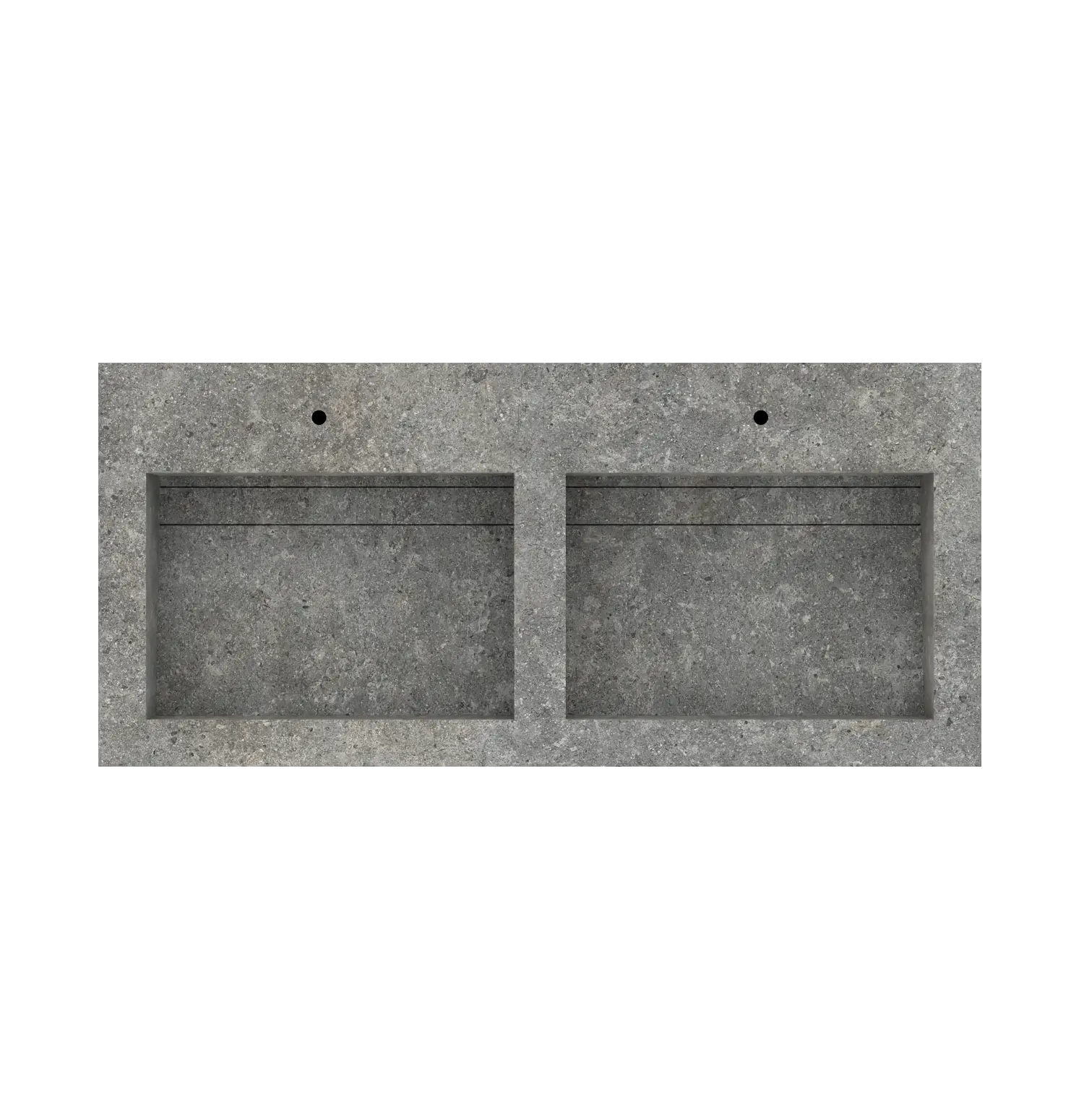 Xeraloox Duo Eterna 120 luxe keramische wastafel op maat gemaakt in Anthracite natuursteenlook - afbeelding 5