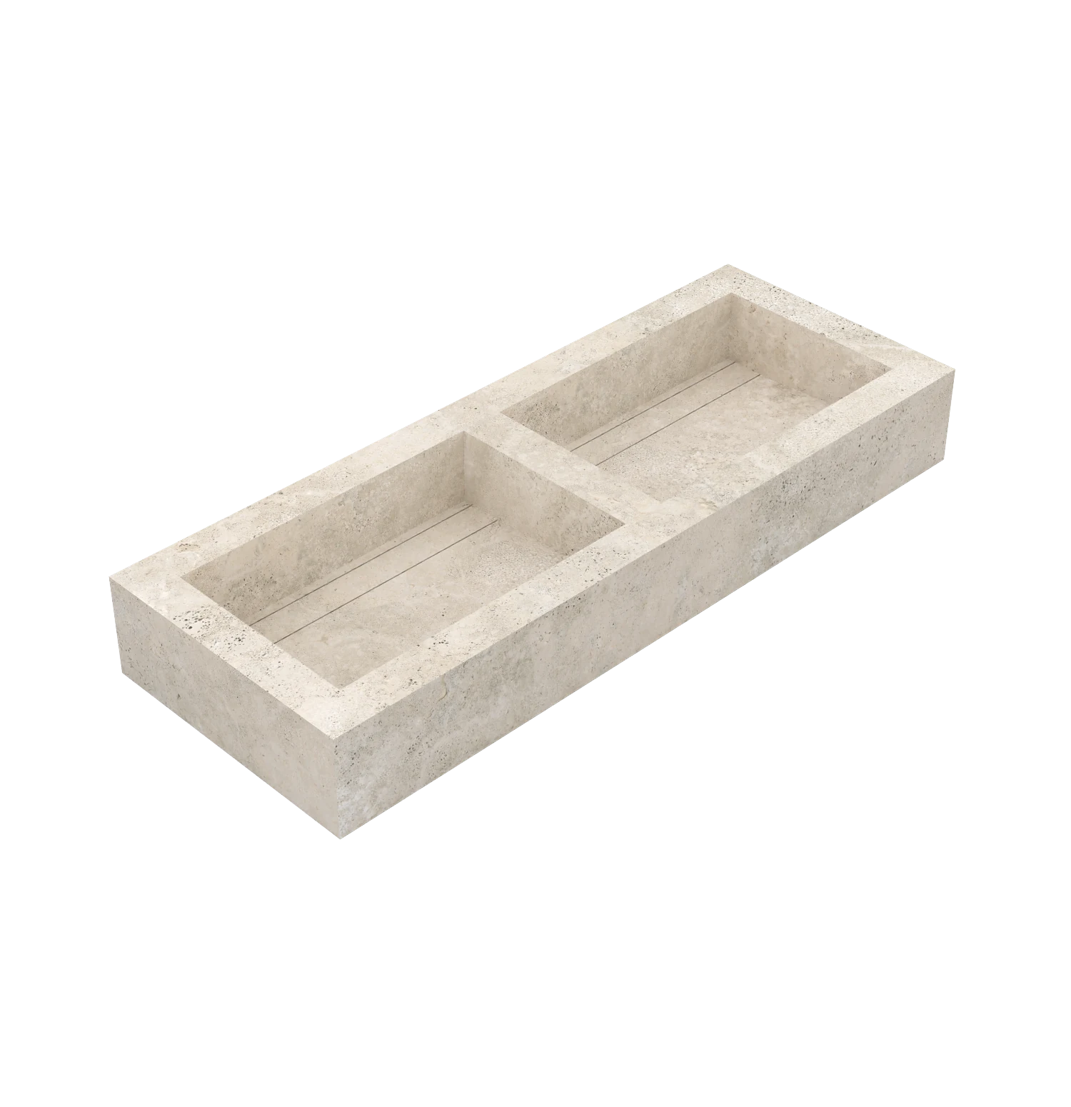 Xeraloox Duo Eterna 120 luxe keramische wastafel op maat gemaakt in Avorio Cross natuursteenlook - afbeelding 3