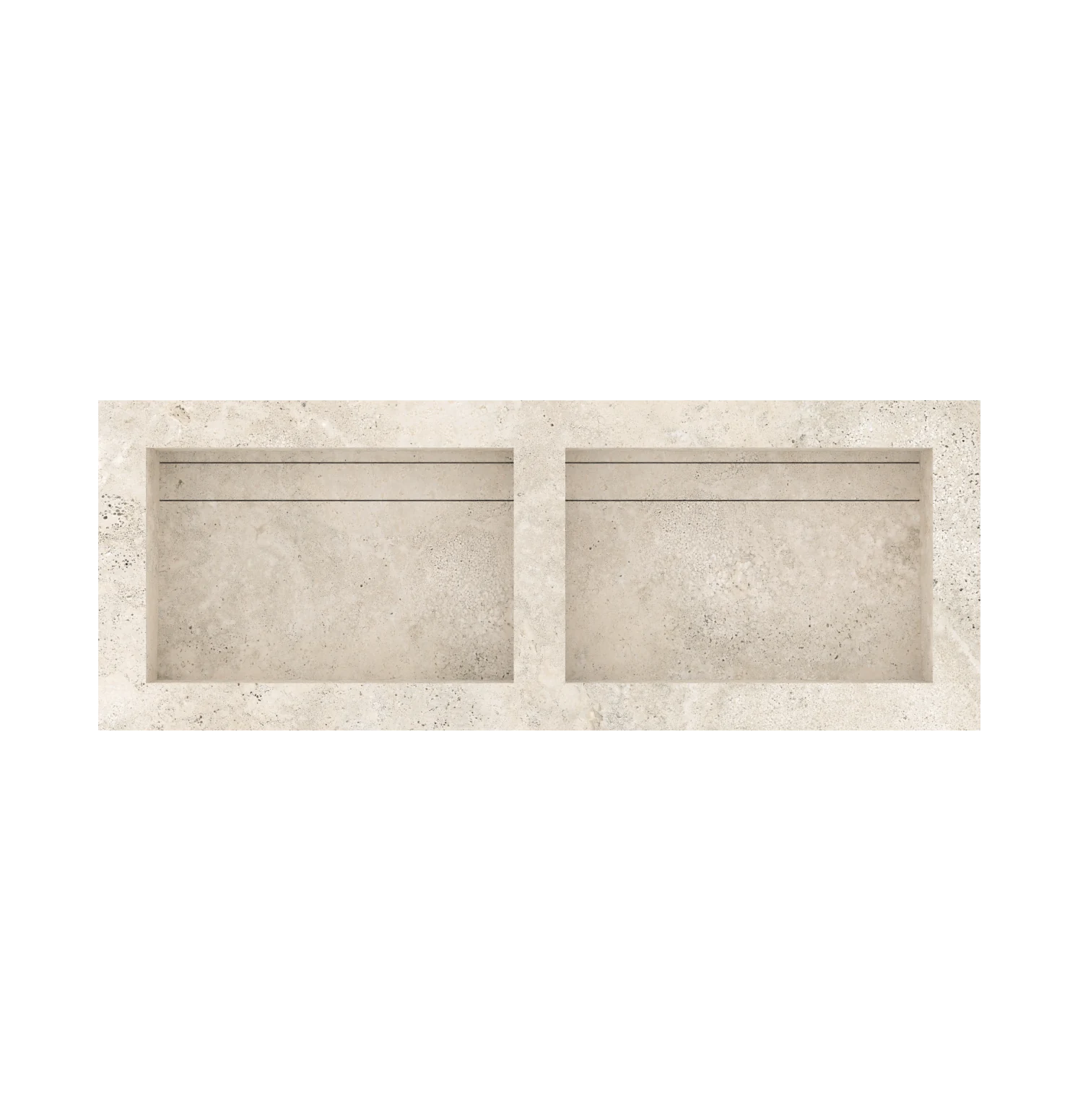 Xeraloox Duo Eterna 120 luxe keramische wastafel op maat gemaakt in Avorio Cross natuursteenlook - afbeelding 4