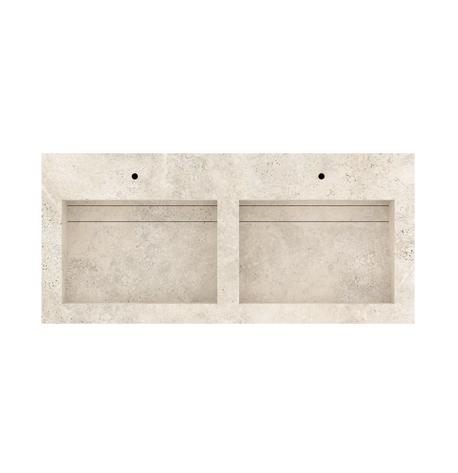 Xeraloox Duo Eterna 120 luxe keramische wastafel op maat gemaakt in Avorio Cross natuursteenlook - afbeelding 5