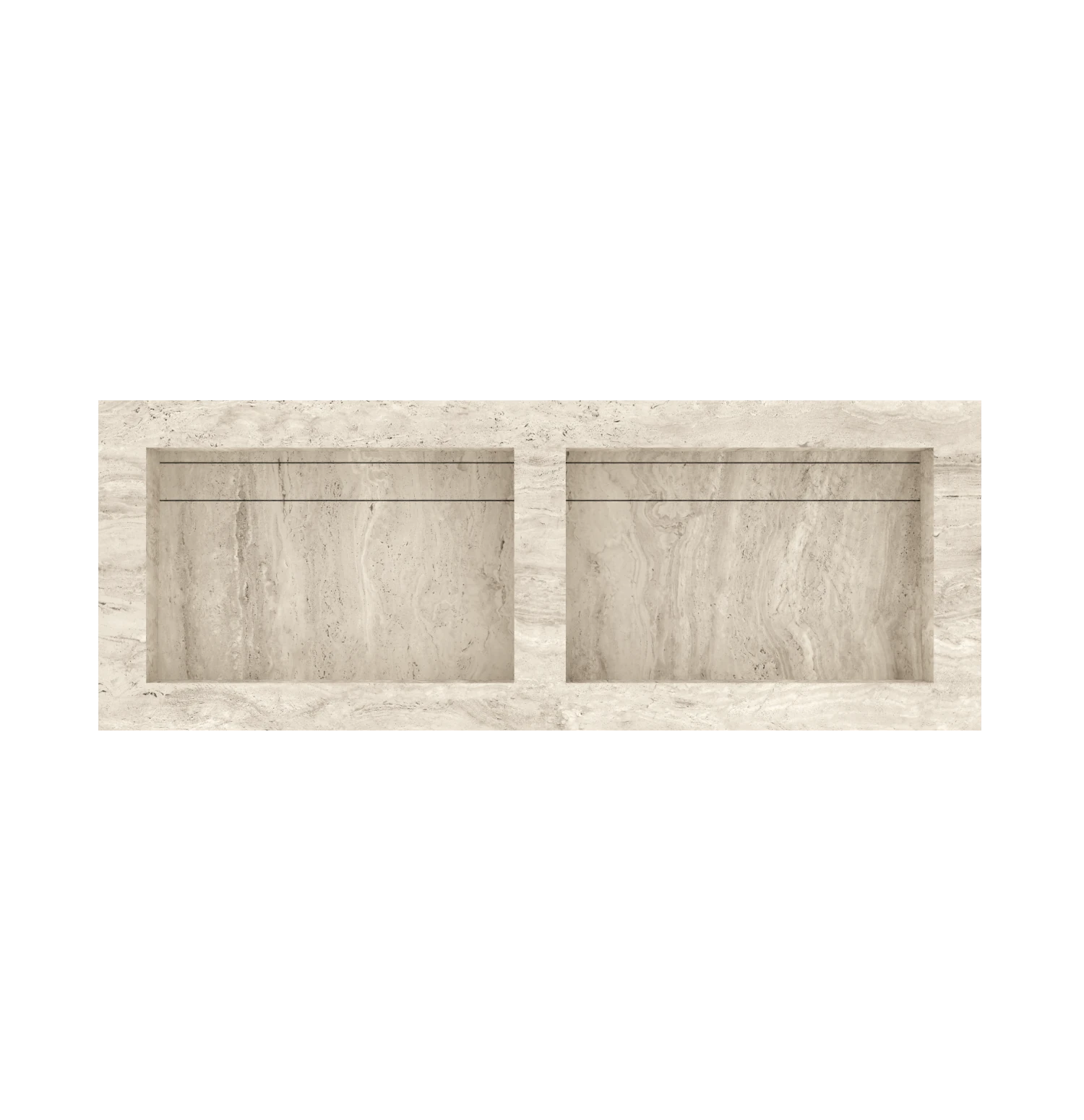 Xeraloox Duo Eterna 120 luxe keramische wastafel op maat gemaakt in Avorio Vein natuursteenlook - afbeelding 4