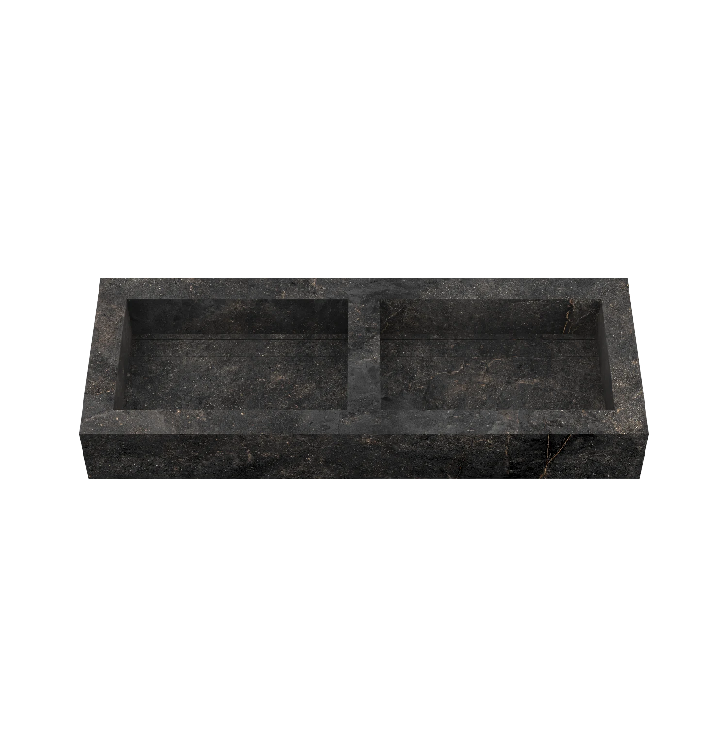 Xeraloox Duo Eterna 120 luxe keramische wastafel op maat gemaakt in Basalto natuursteenlook - afbeelding 2