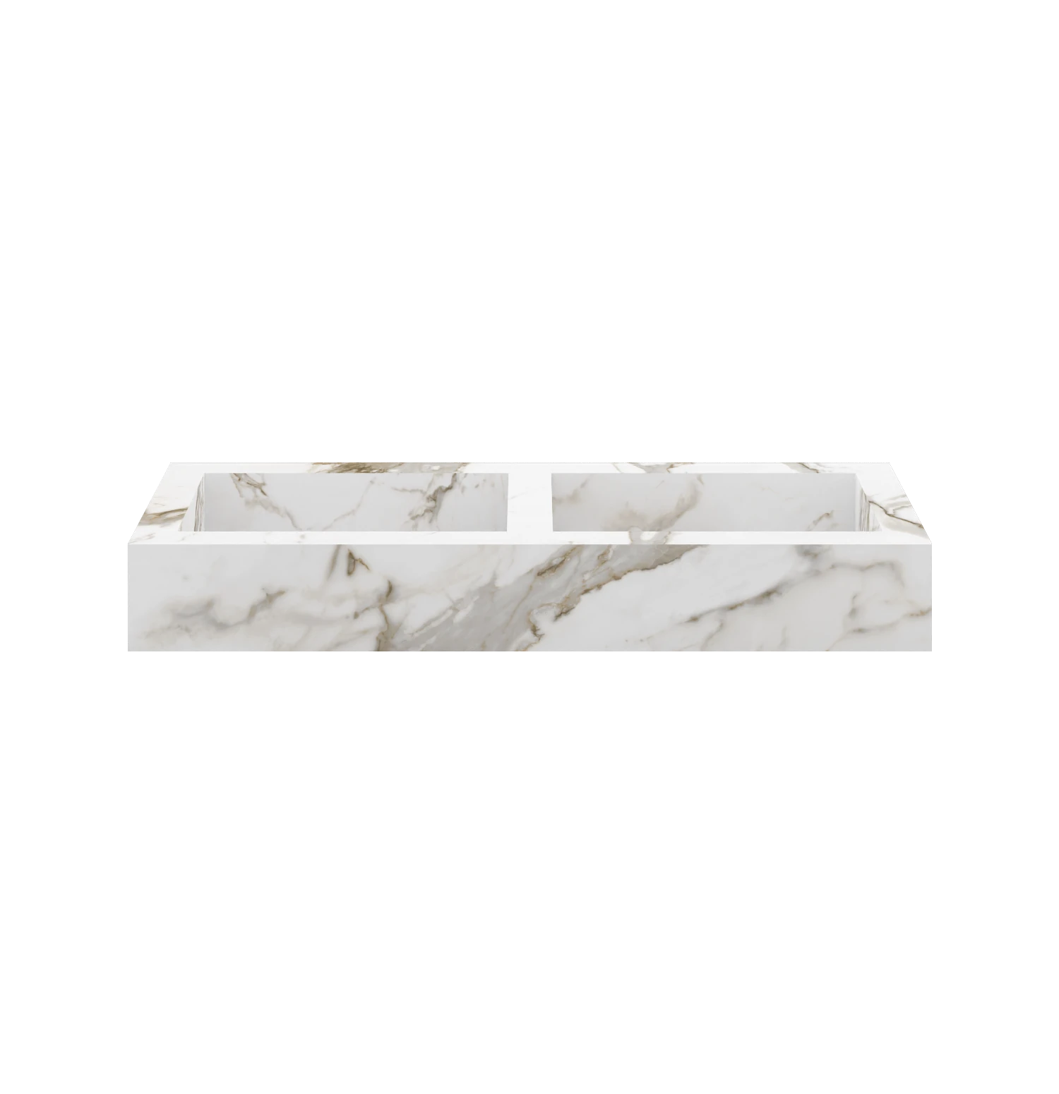 Xeraloox Duo Eterna 120 luxe keramische wastafel op maat gemaakt in Calacatta Classic marmerlook - afbeelding 1