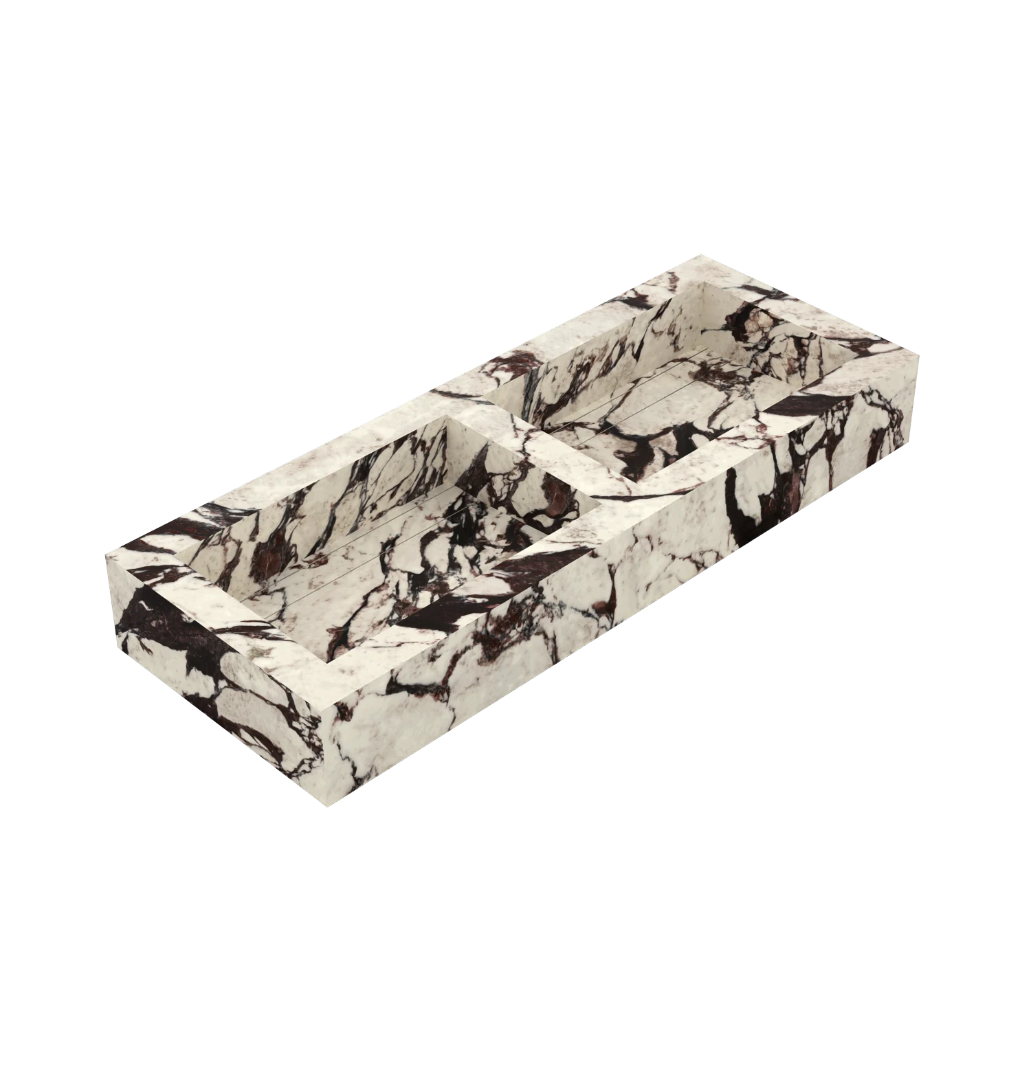 Xeraloox Duo Eterna 120 luxe keramische wastafel op maat gemaakt in Calacatta Fiora marmerlook - afbeelding 3