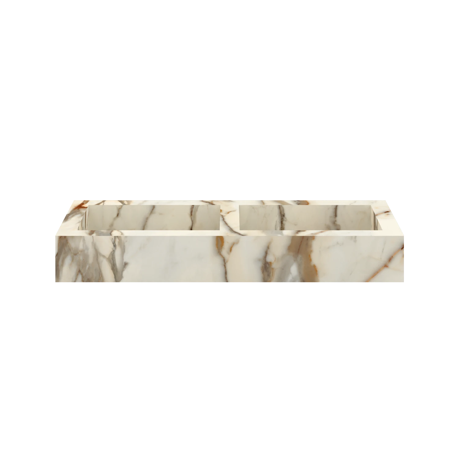 Xeraloox Duo Eterna 120 luxe keramische wastafel op maat gemaakt in Calacatta Rustic marmerlook - afbeelding 1