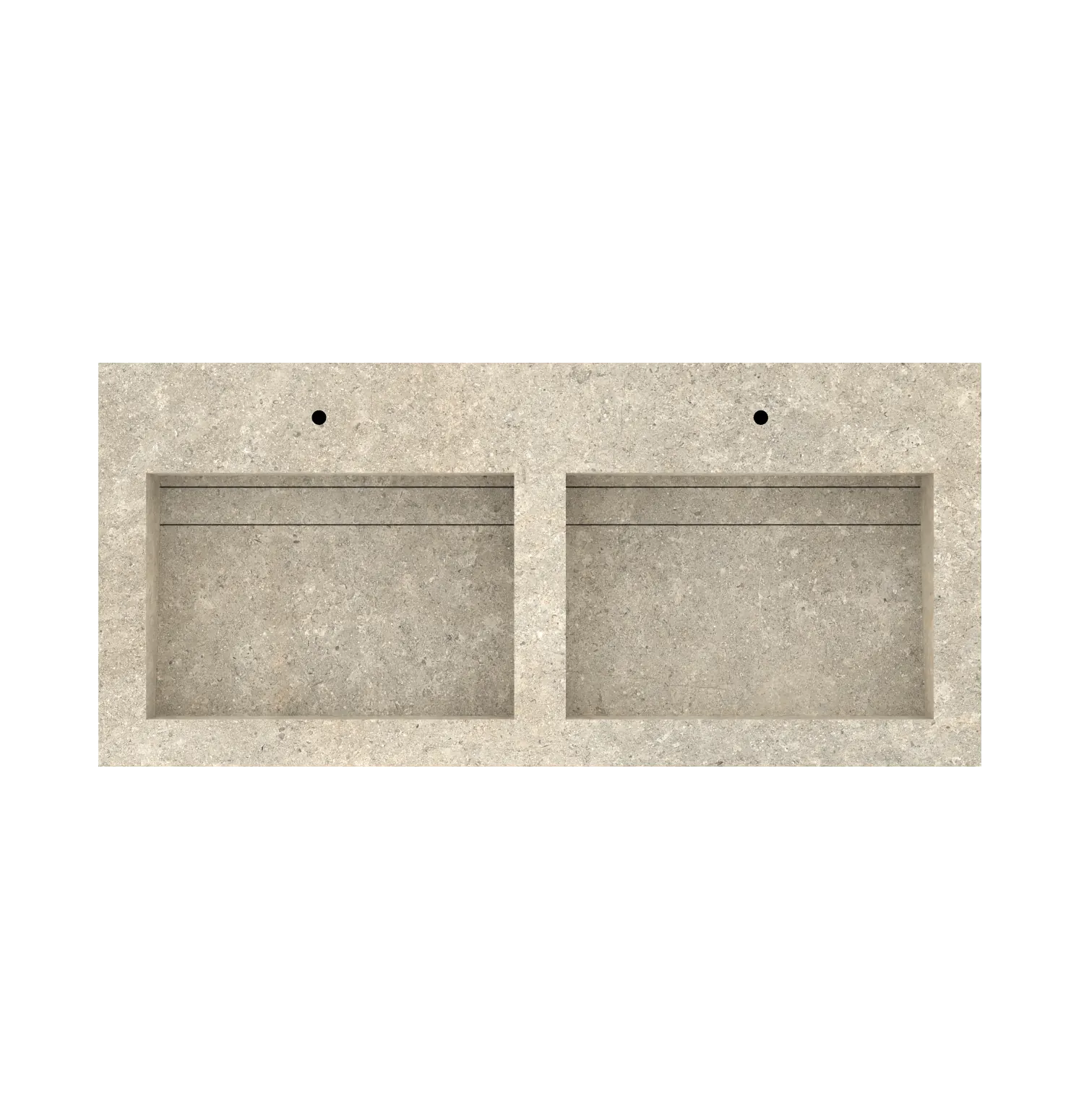 Xeraloox Duo Eterna 120 luxe keramische wastafel op maat gemaakt in Cashmere natuursteenlook - afbeelding 5