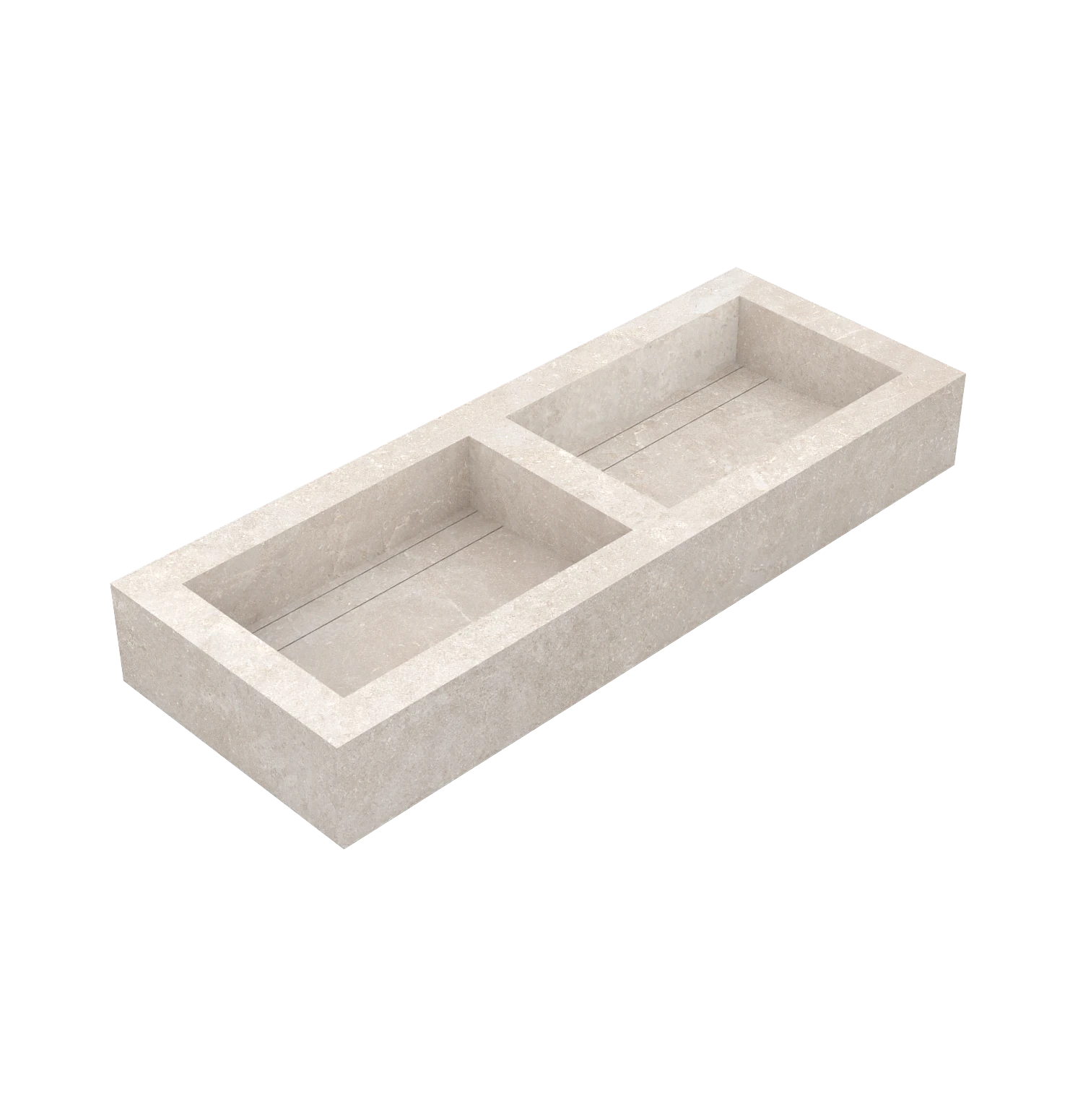 Xeraloox Duo Eterna 120 luxe keramische wastafel op maat gemaakt in Cloud natuursteenlook - afbeelding 3