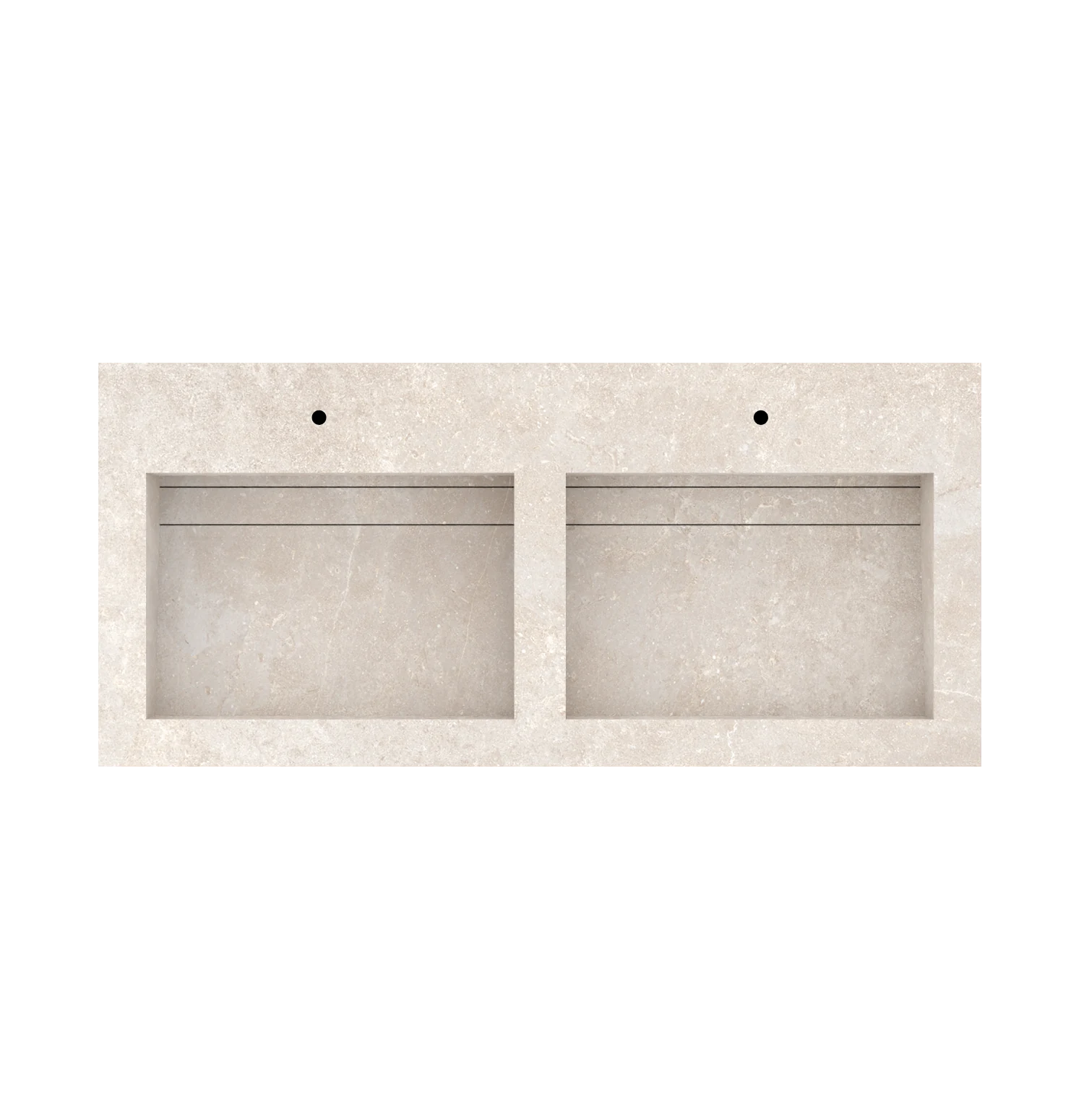 Xeraloox Duo Eterna 120 luxe keramische wastafel op maat gemaakt in Cloud natuursteenlook - afbeelding 5