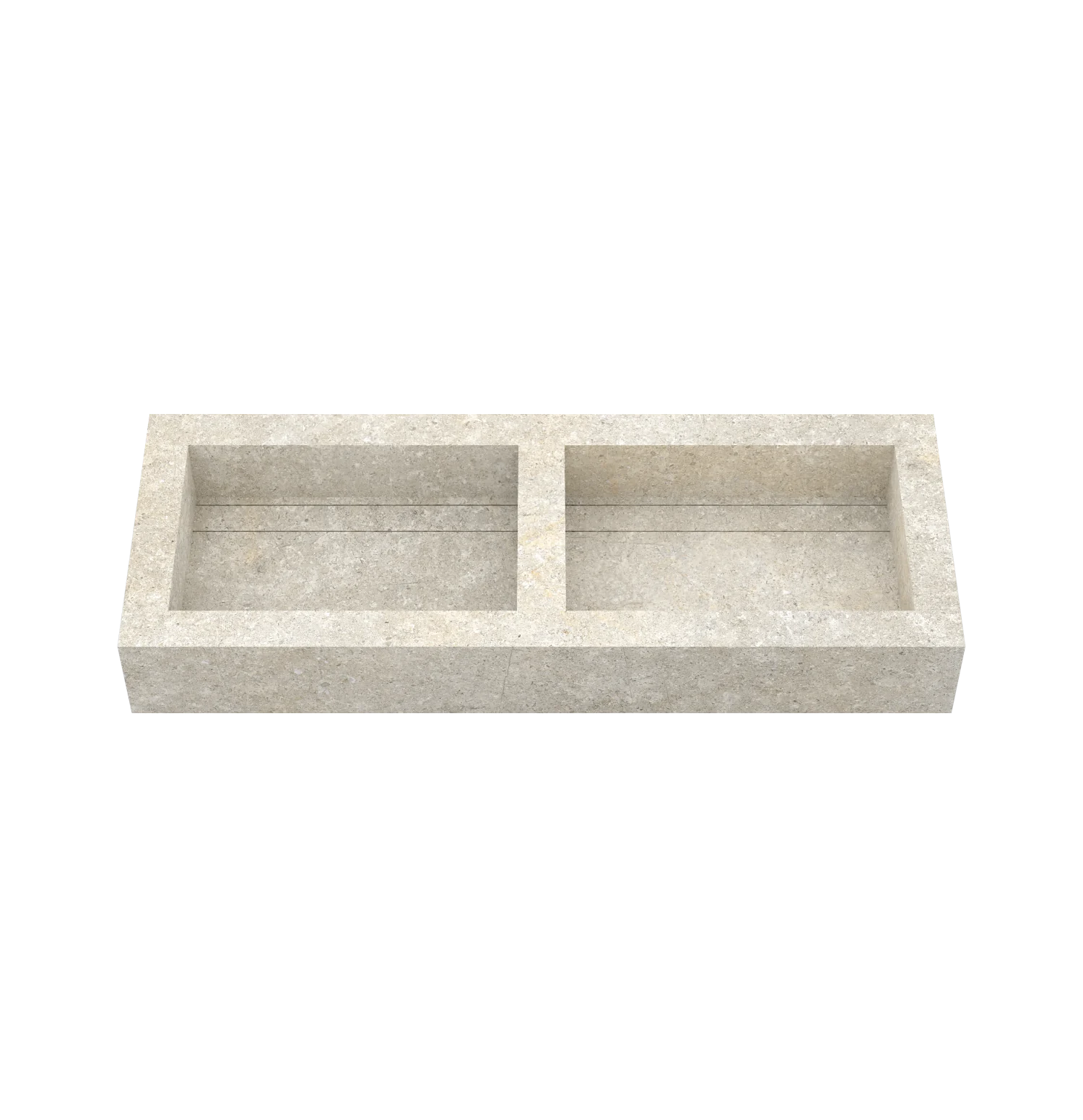 Xeraloox Duo Eterna 120 luxe keramische wastafel op maat gemaakt in Ivory natuursteenlook - afbeelding 2