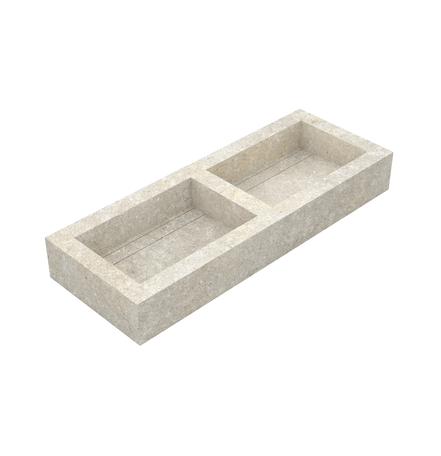 Xeraloox Duo Eterna 120 luxe keramische wastafel op maat gemaakt in Ivory natuursteenlook - afbeelding 3