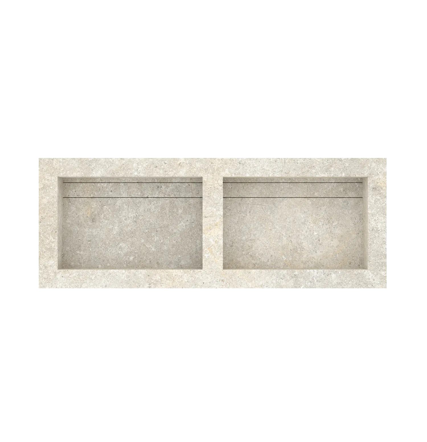 Xeraloox Duo Eterna 120 luxe keramische wastafel op maat gemaakt in Ivory natuursteenlook - afbeelding 4