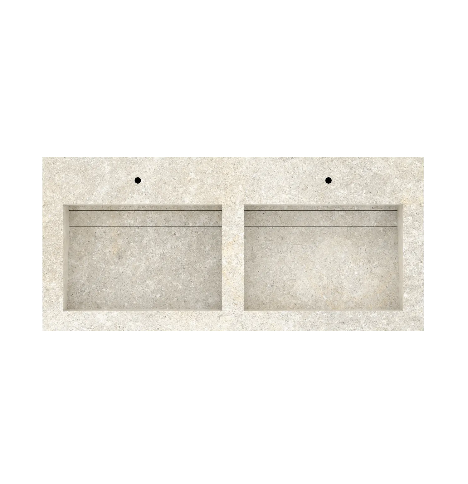 Xeraloox Duo Eterna 120 luxe keramische wastafel op maat gemaakt in Ivory natuursteenlook - afbeelding 5