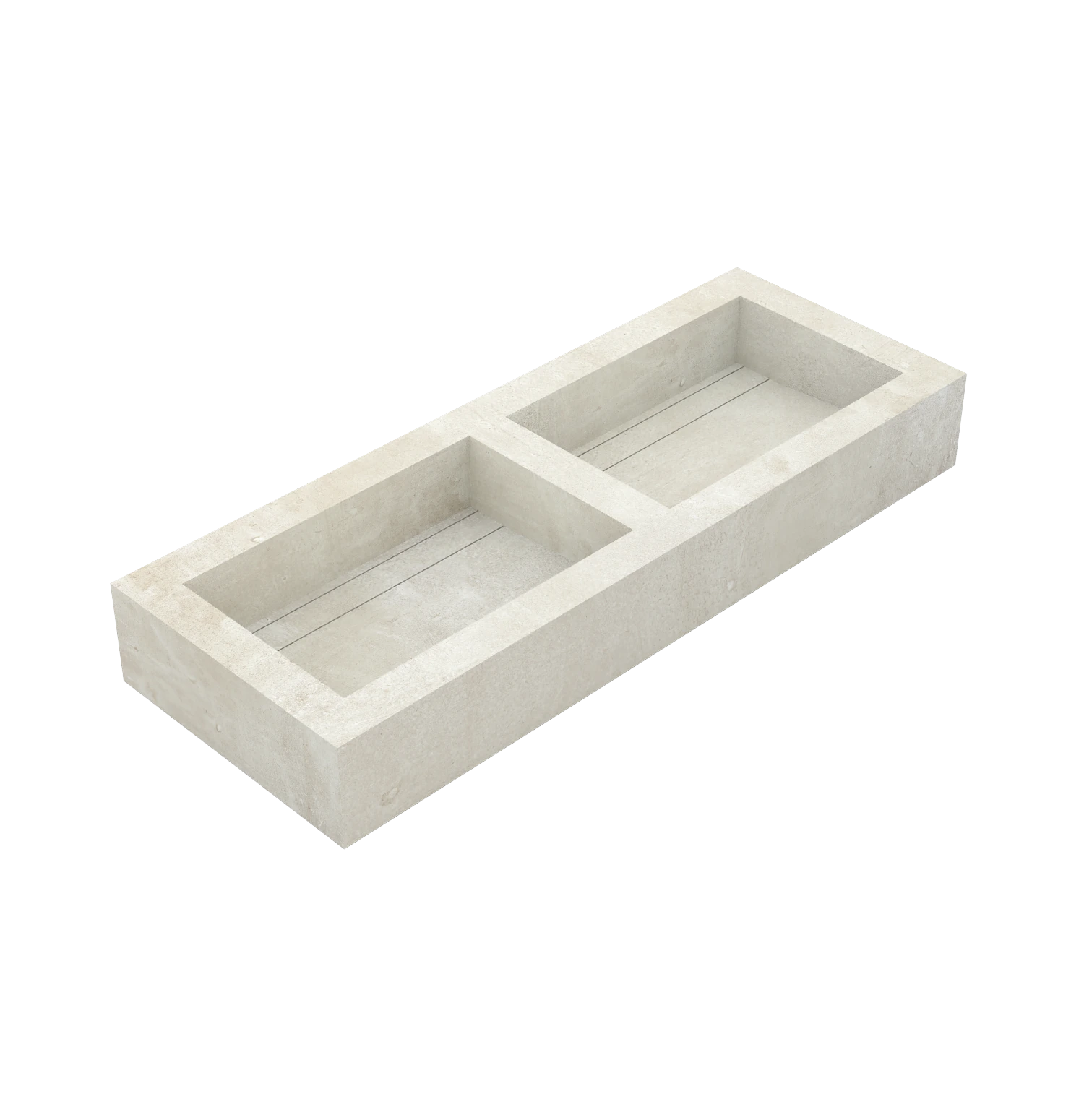 Xeraloox Duo Eterna 120 luxe keramische wastafel op maat gemaakt in Light Fog betonlook - afbeelding 3