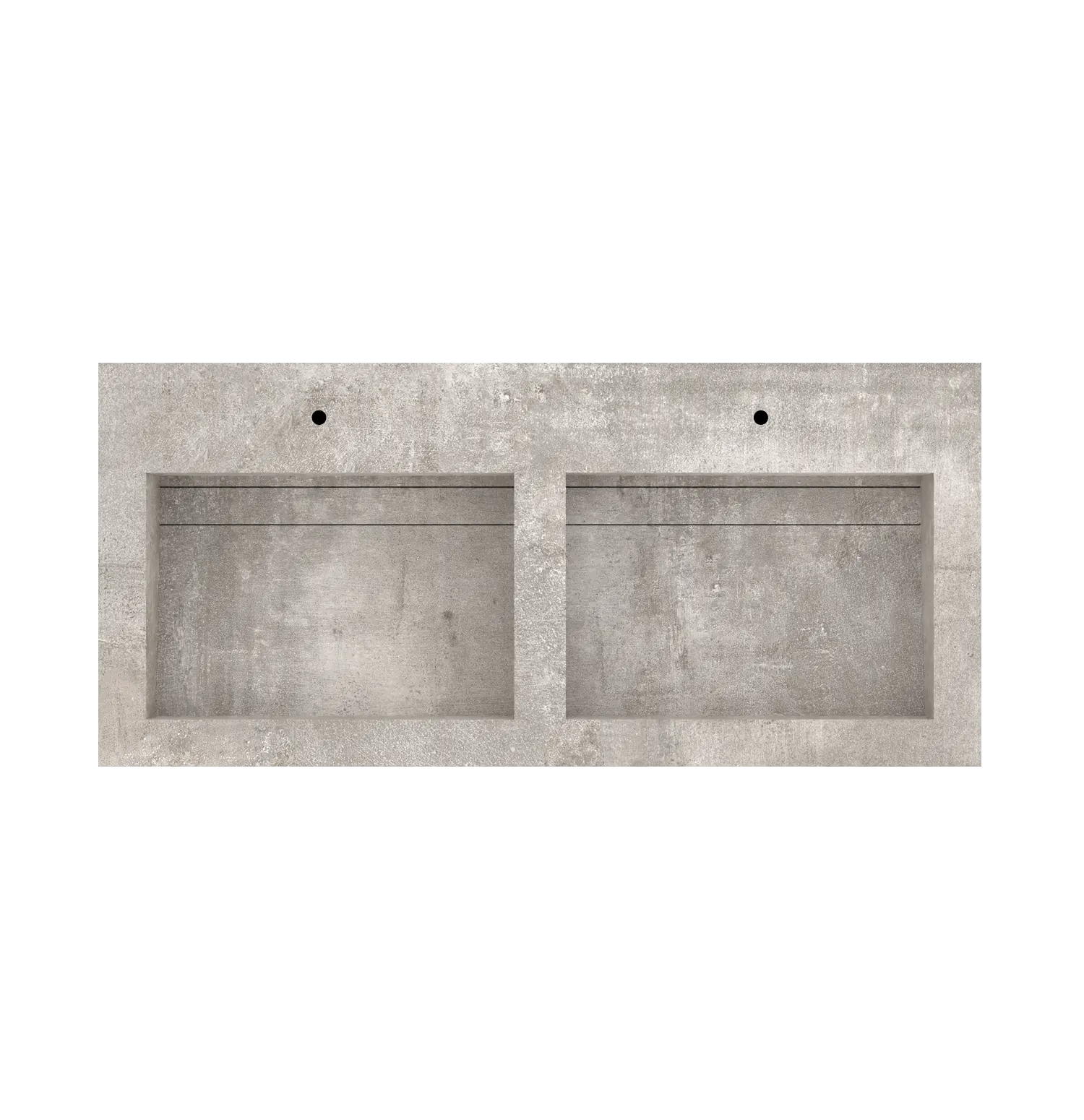 Xeraloox Duo Eterna 120 luxe keramische wastafel op maat gemaakt in Shell Grey betonlook - afbeelding 5