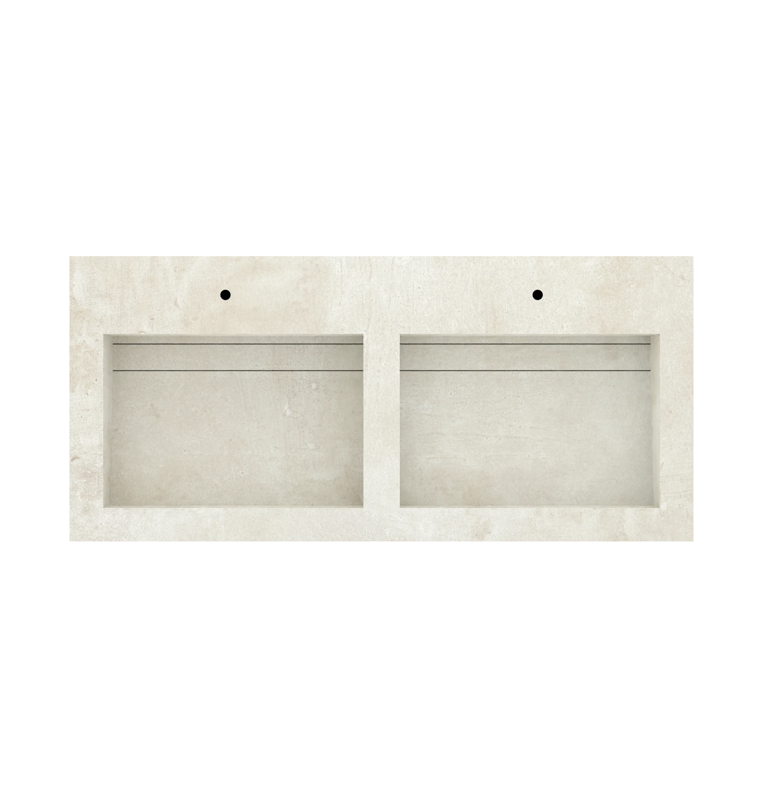 Xeraloox Duo Eterna 120 luxe keramische wastafel op maat gemaakt in Light Fog betonlook - afbeelding 5