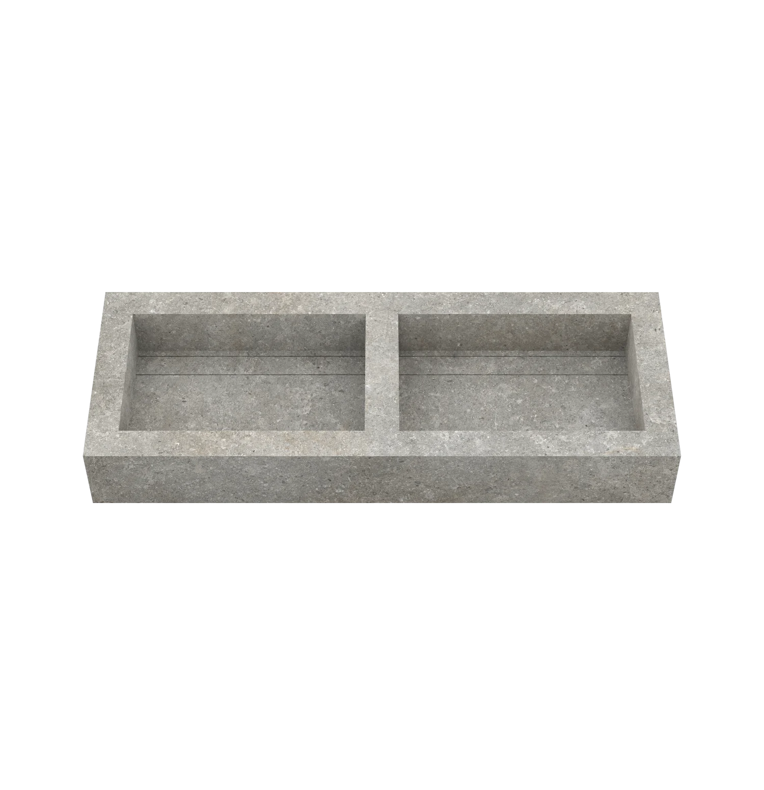 Xeraloox Duo Eterna 120 luxe keramische wastafel op maat gemaakt in Pearl Grey natuursteenlook - afbeelding 2