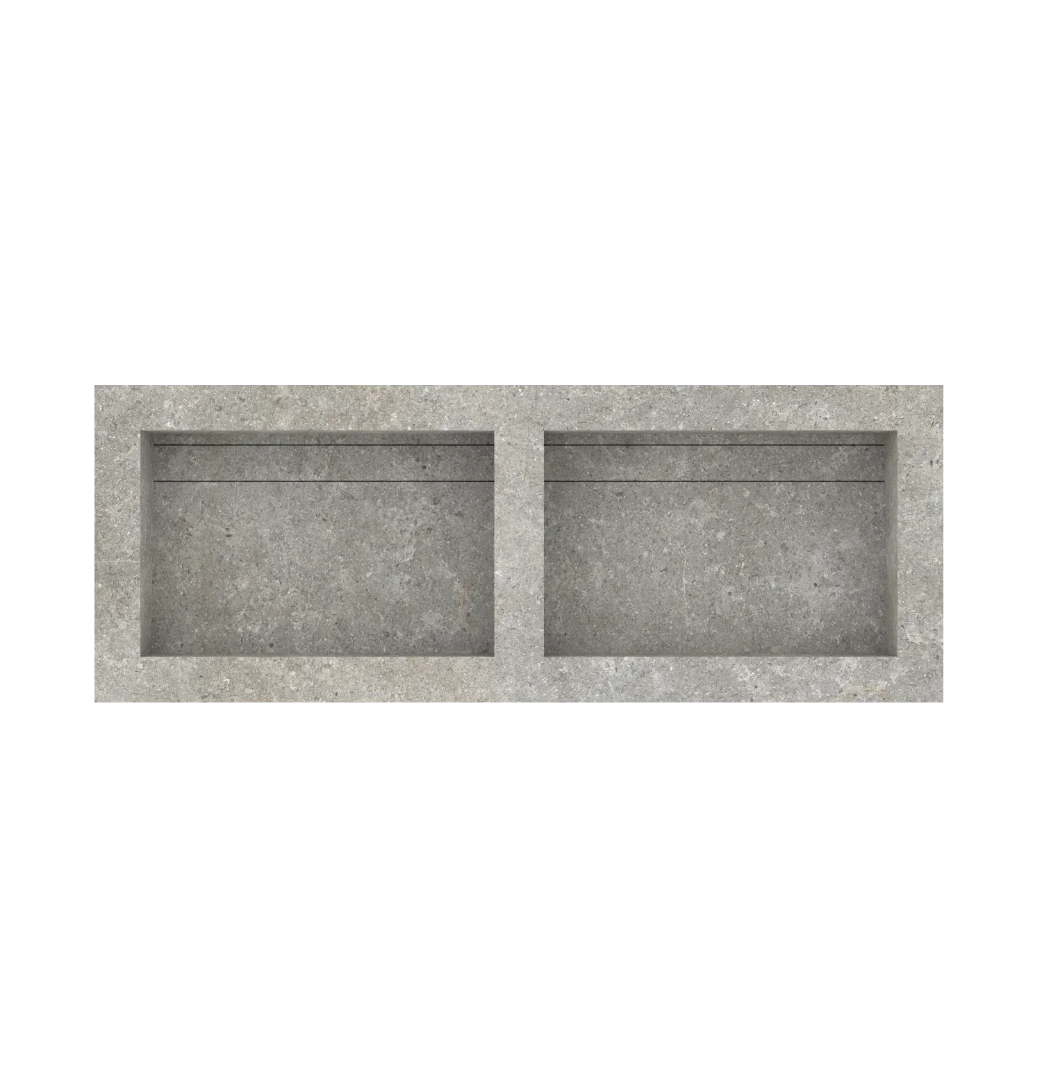 Xeraloox Duo Eterna 120 luxe keramische wastafel op maat gemaakt in Pearl Grey natuursteenlook - afbeelding 4