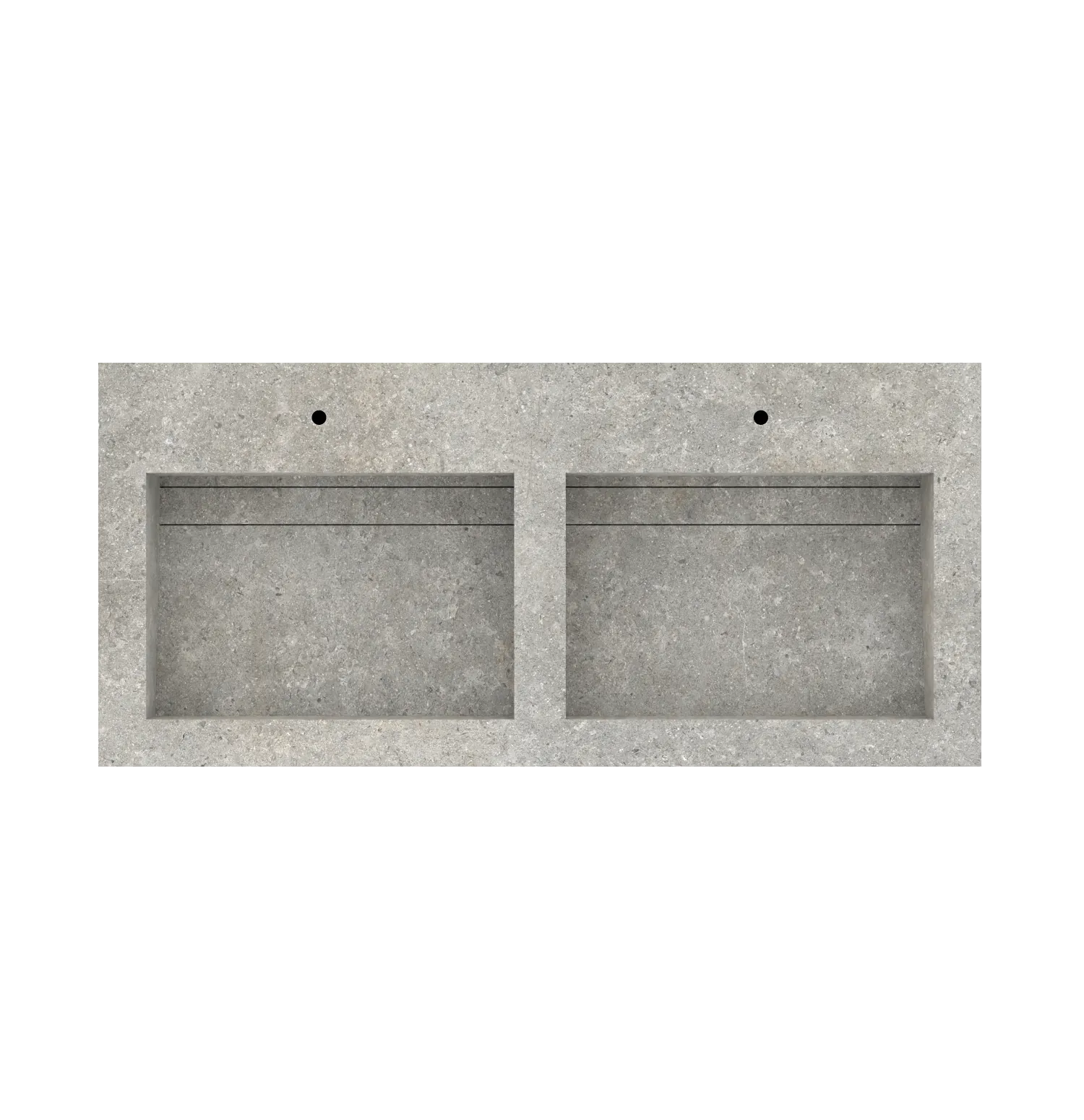 Xeraloox Duo Eterna 120 luxe keramische wastafel op maat gemaakt in Pearl Grey natuursteenlook - afbeelding 5
