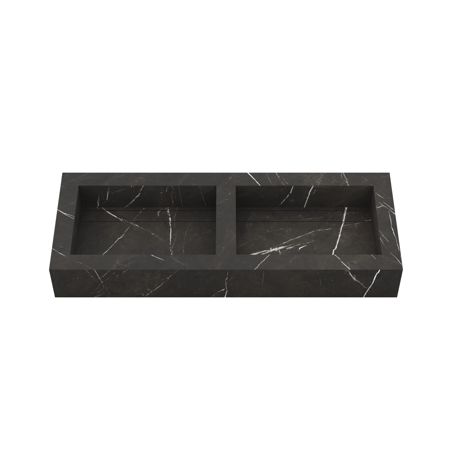 Xeraloox Duo Eterna 120 luxe keramische wastafel op maat gemaakt in Pietra Grey marmerlook - afbeelding 2